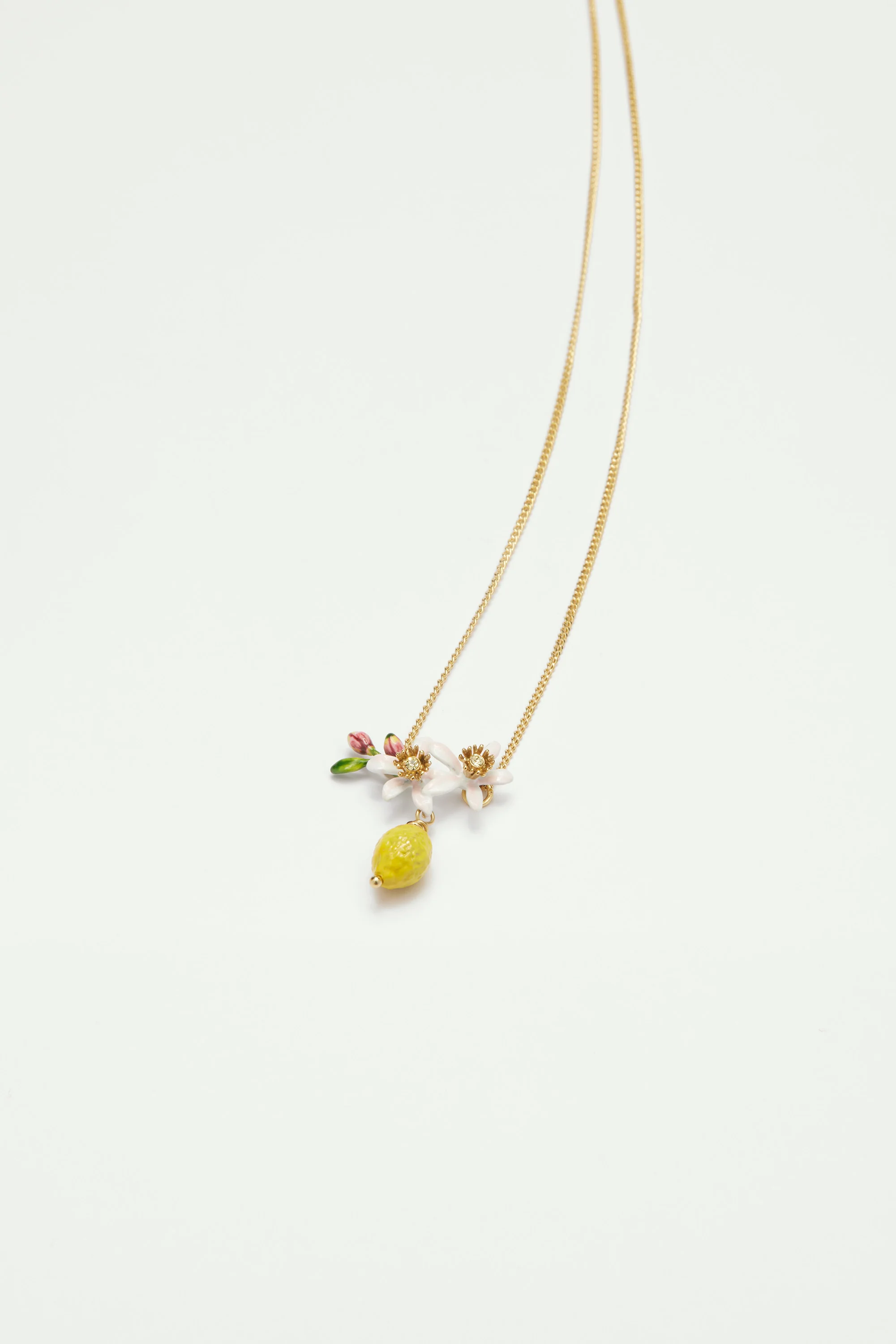 Collier plastron citron, bourgeon et fleurs de citronnier - Image 2
