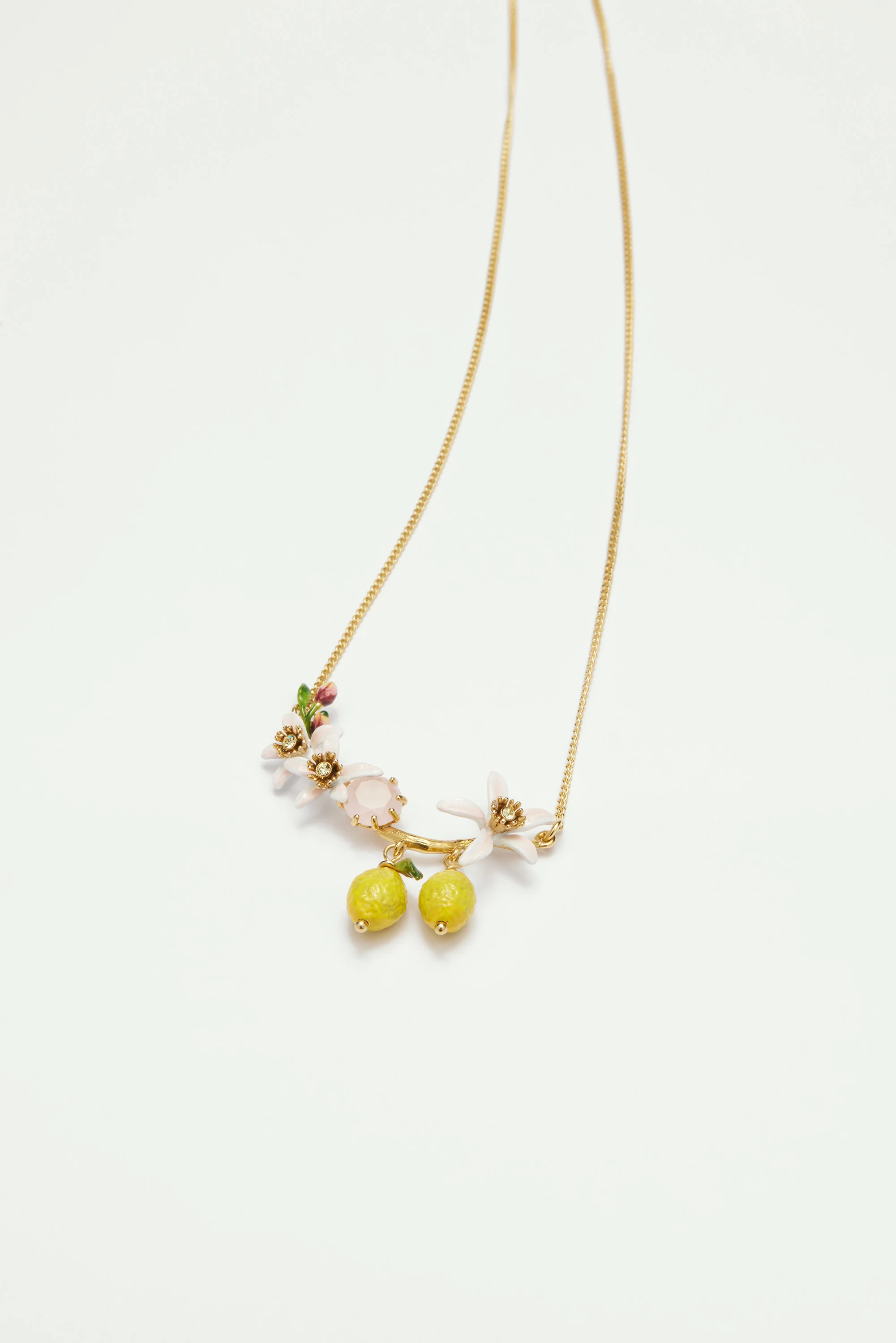 Collier plastron citrons, bourgeons et fleurs de citronnier - Image 2
