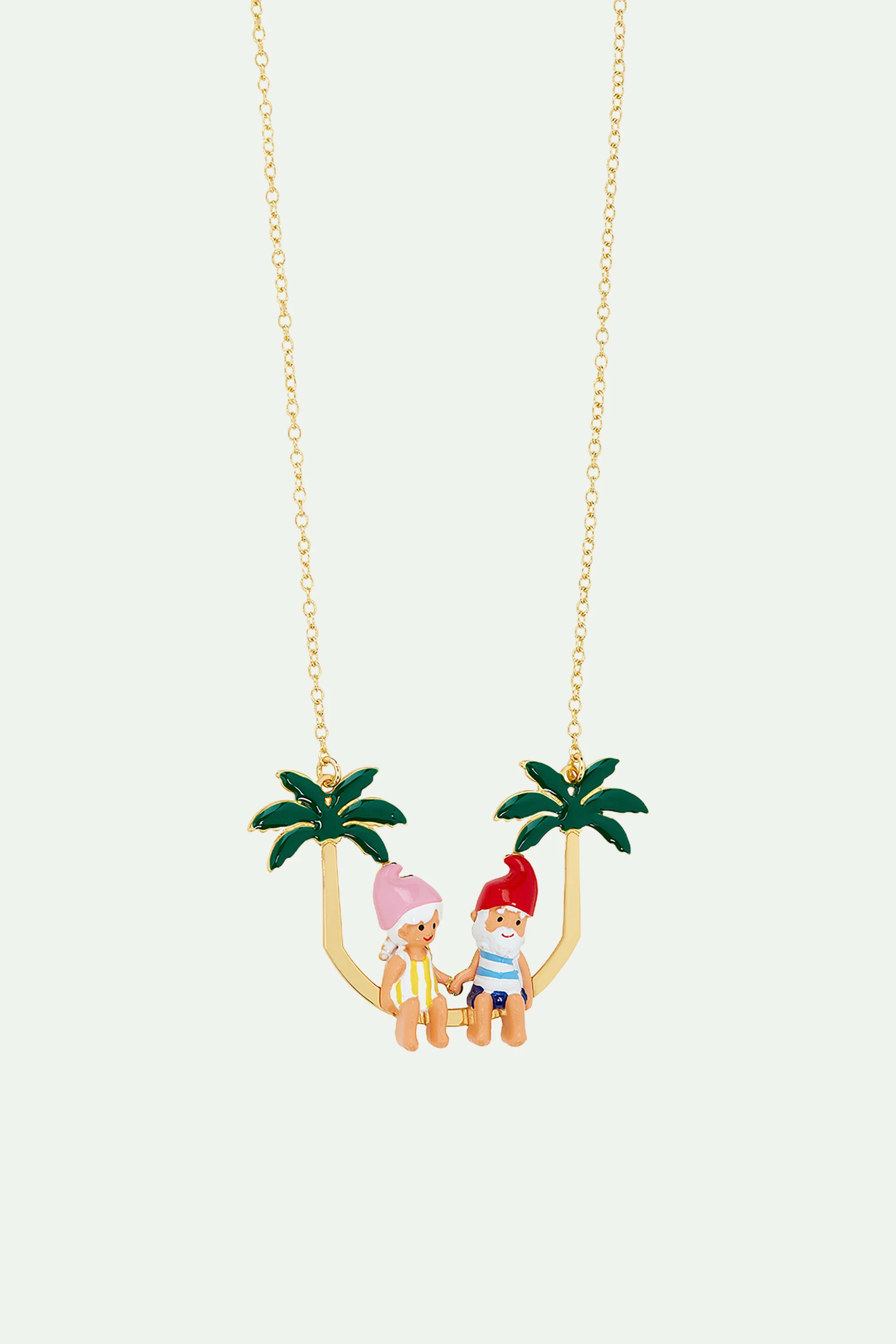 Collier plastron couple champimignon sous les palmiers