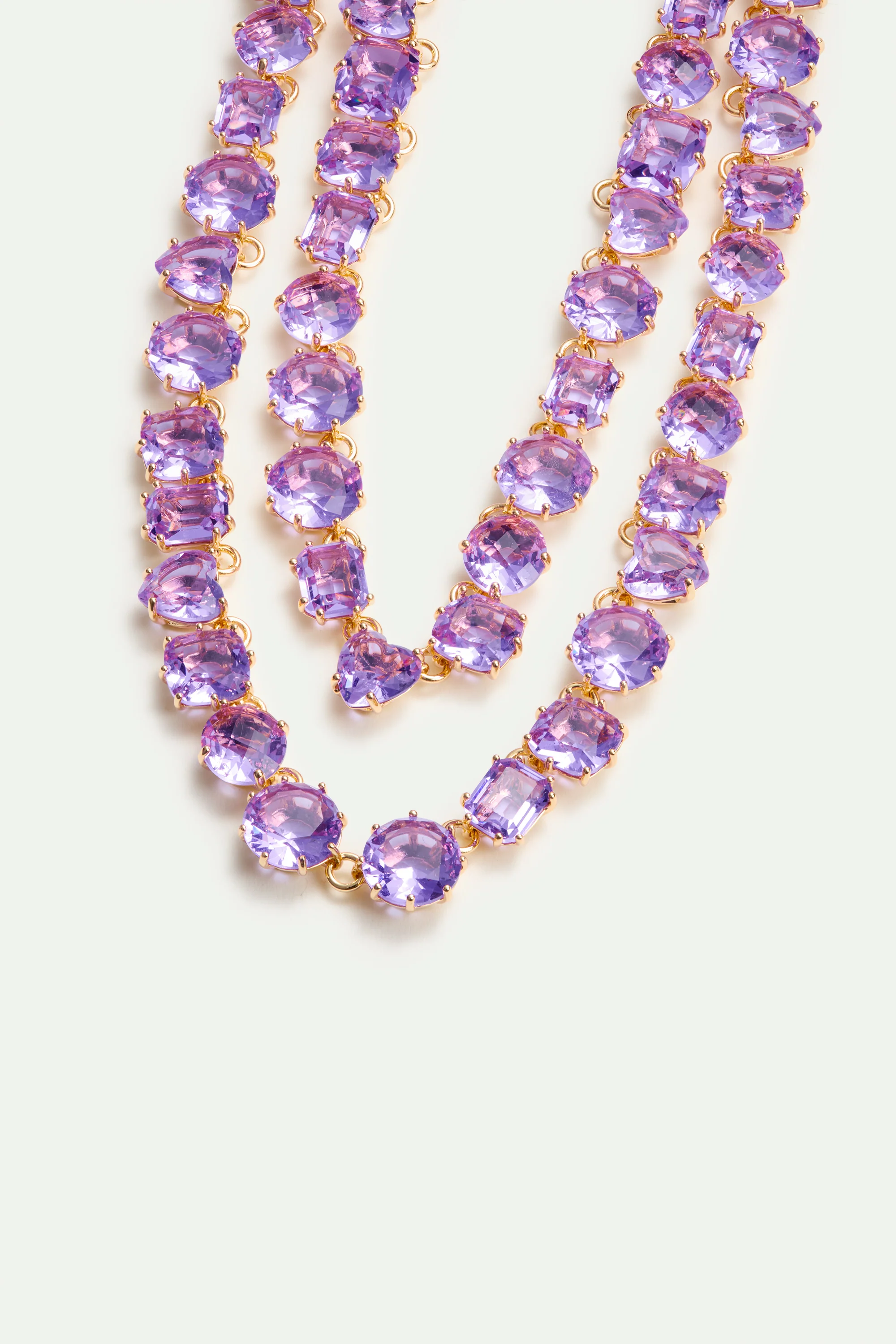Collier plastron deux rangs La Diamantine lavande - Image 3