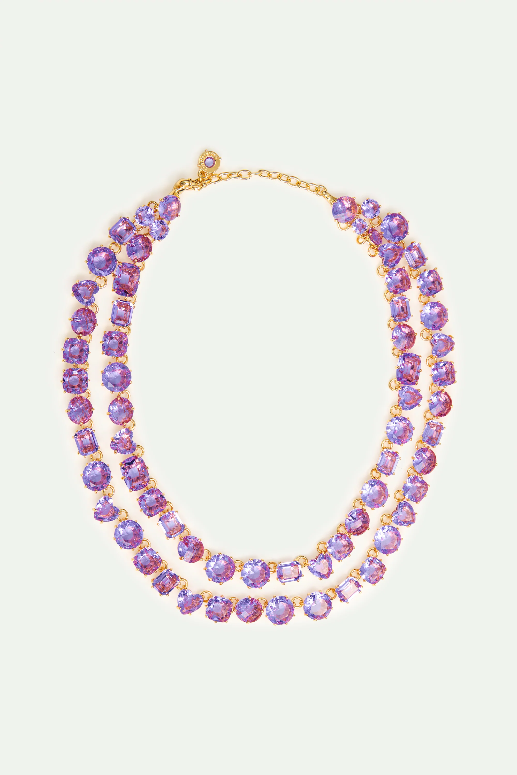 Collier plastron deux rangs La Diamantine lavande - Image 4
