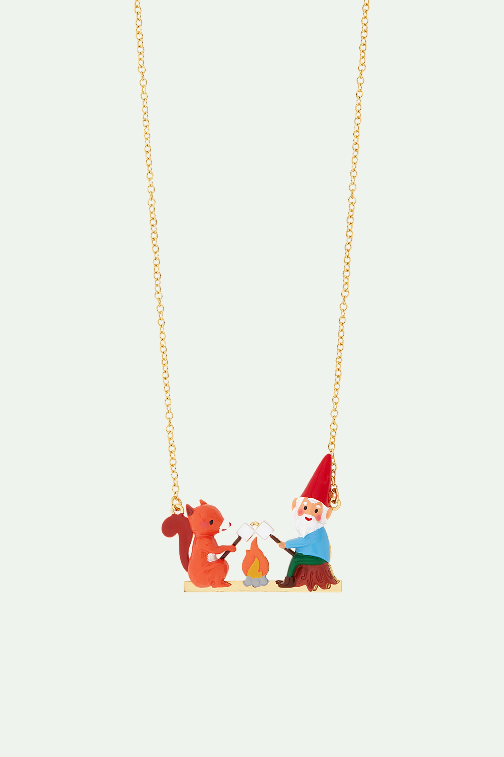 Collier plastron écureuil, nain et chamallow