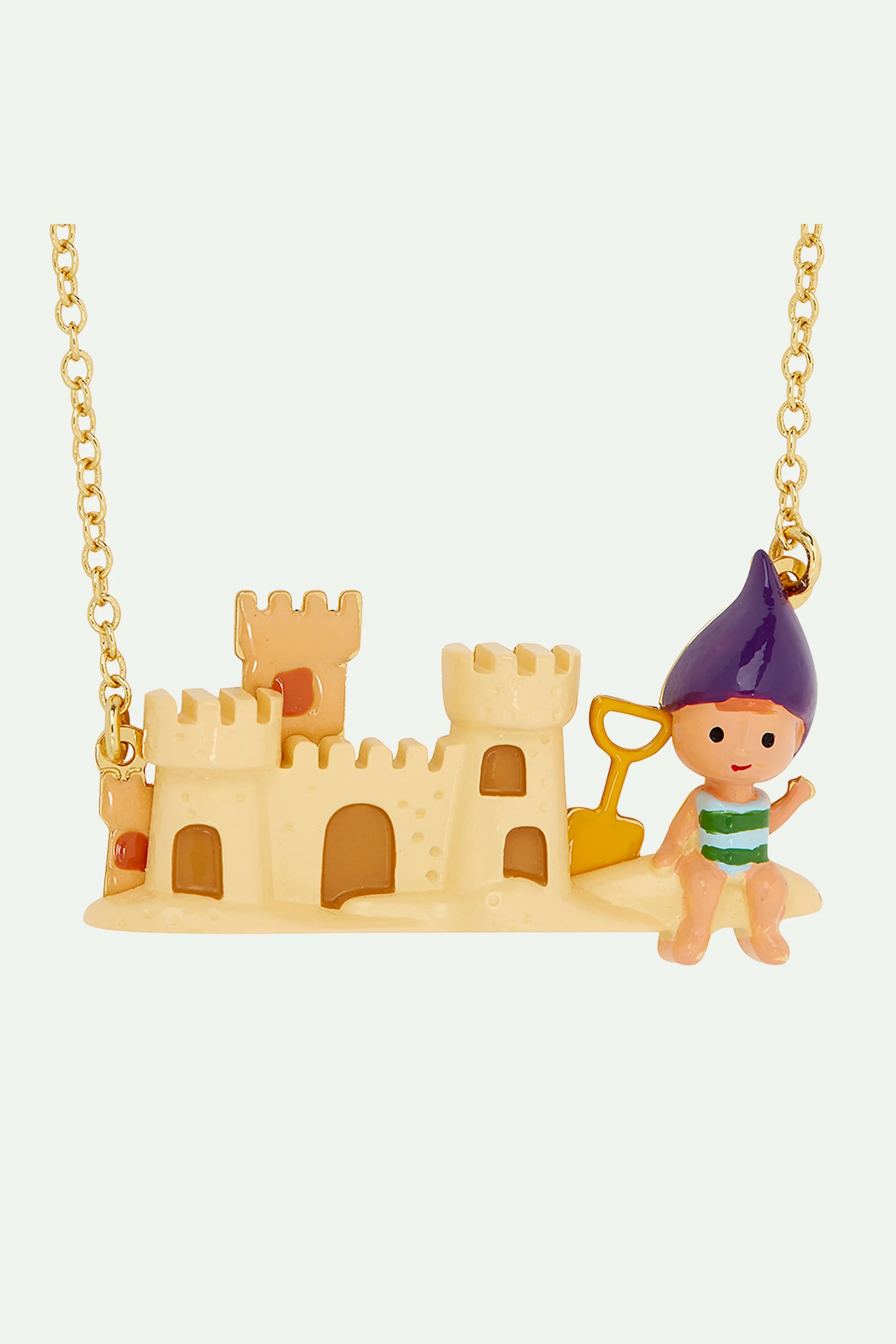 Collier plastron enfant nain de jardin et château de sable - Image 4