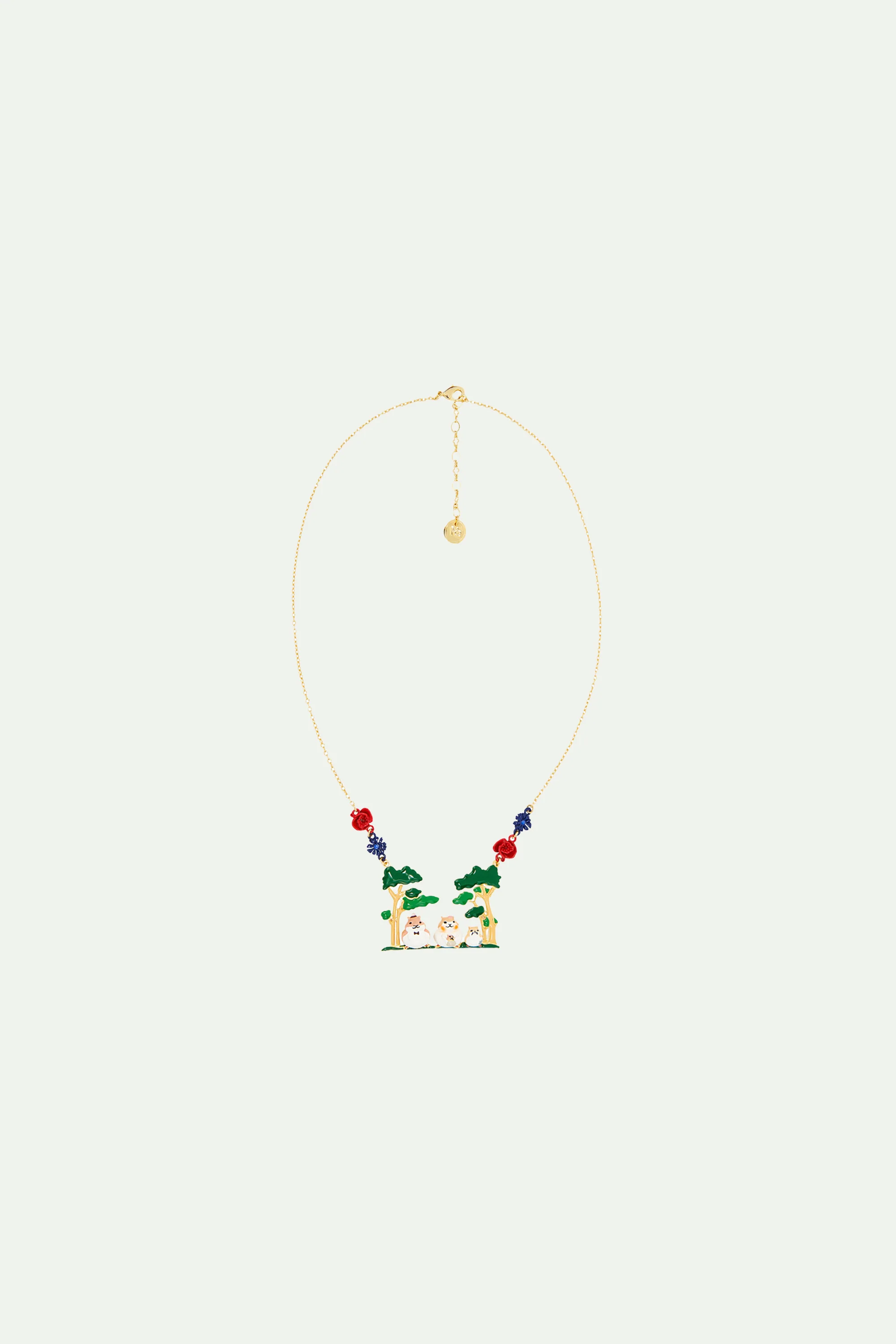 Collier plastron famille d'hamsters en forĂȘt - Image 3