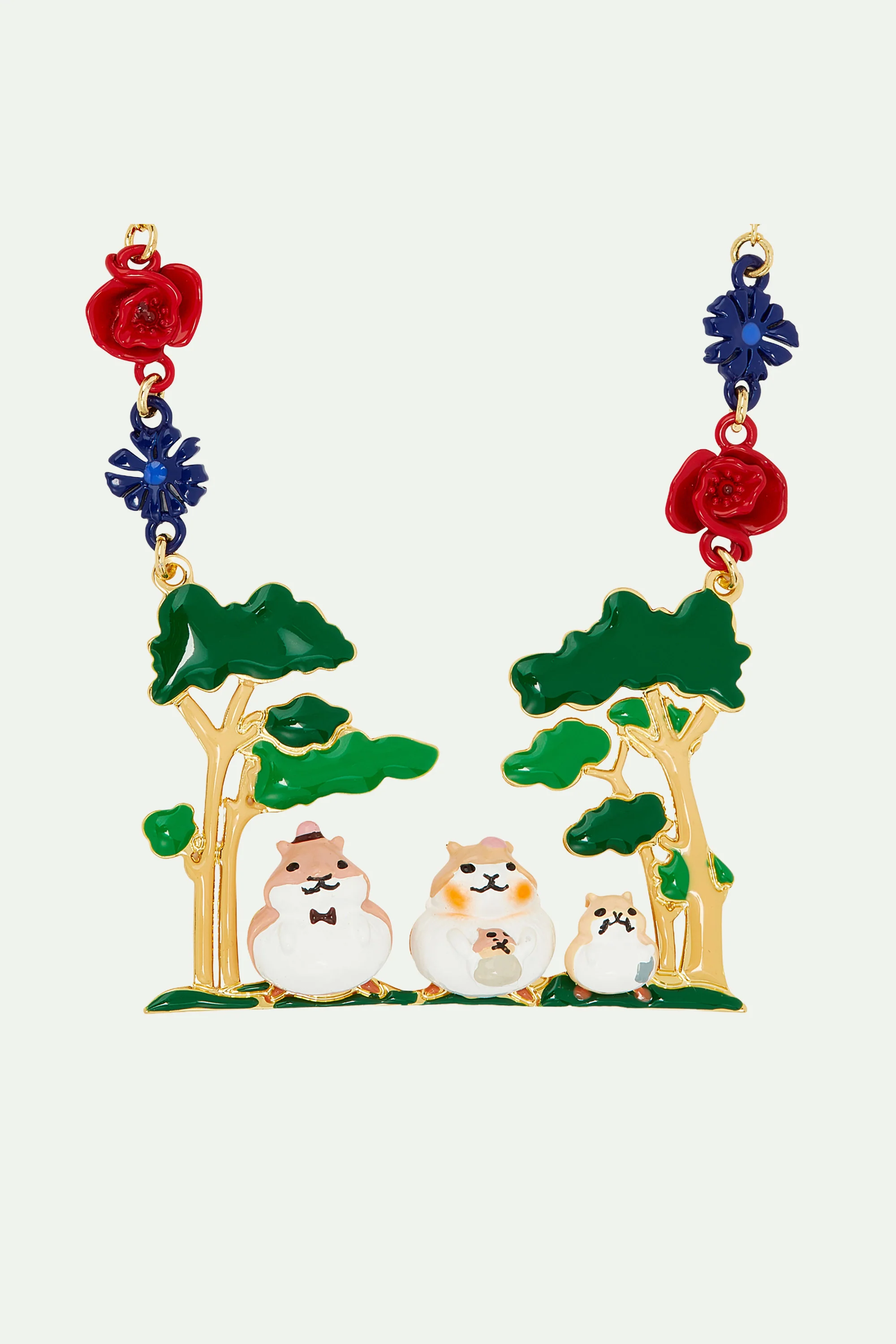 Collier plastron famille d'hamsters en forĂȘt - Image 4