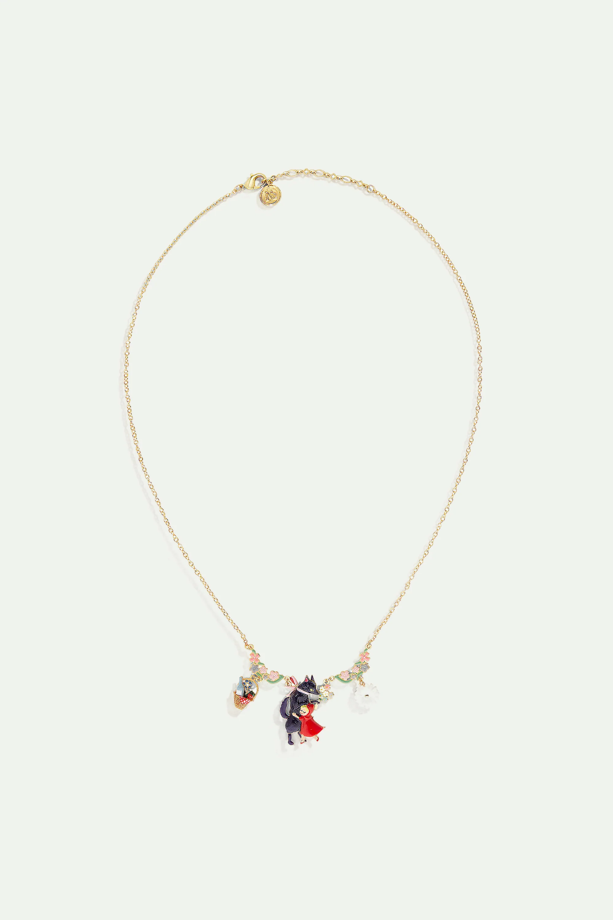 Collier plastron fleuri le grand méchant loup et le petit chaperon rouge - Image 2