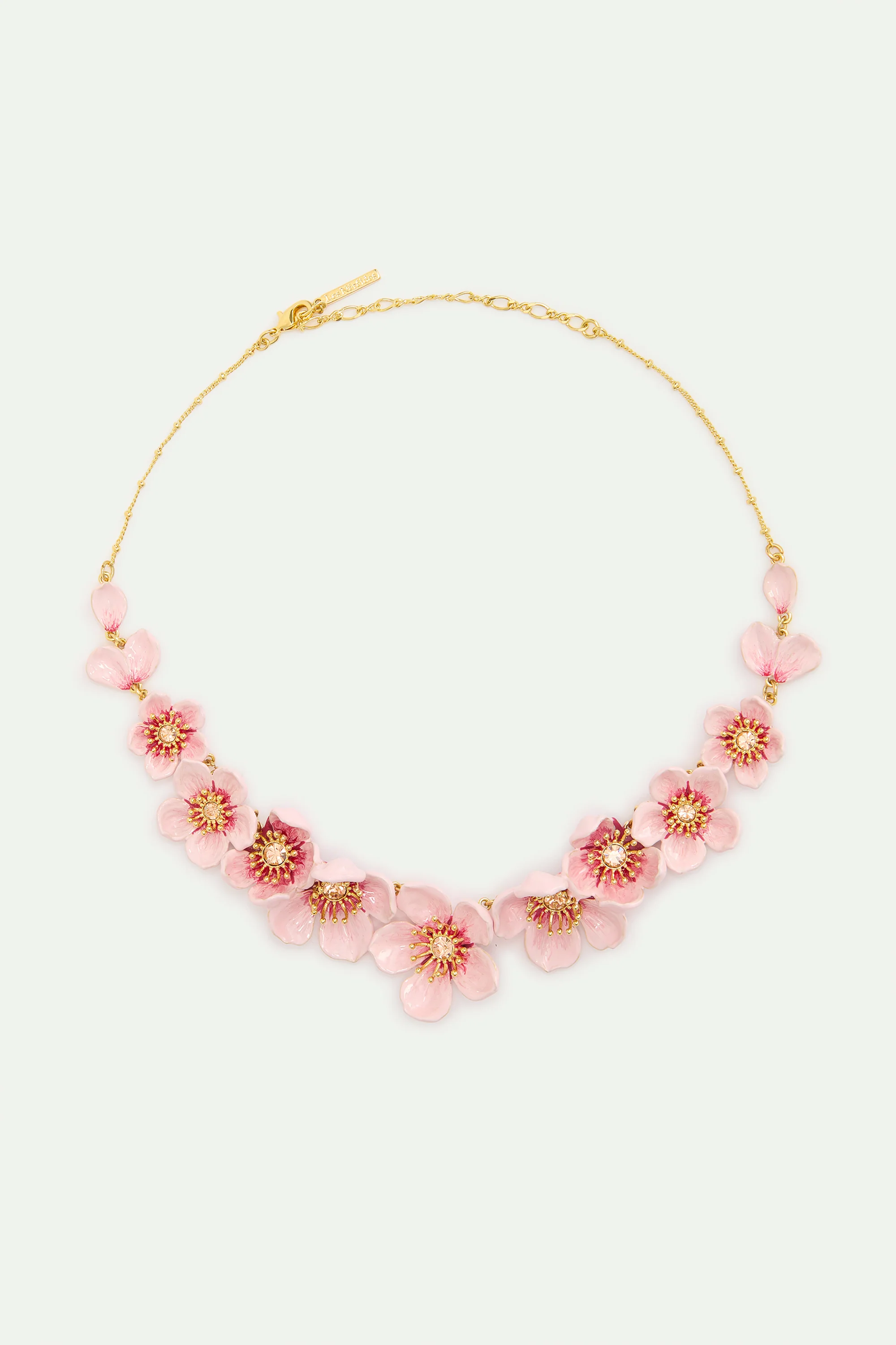 Collier plastron fleurs de cerisier roses - Image 4