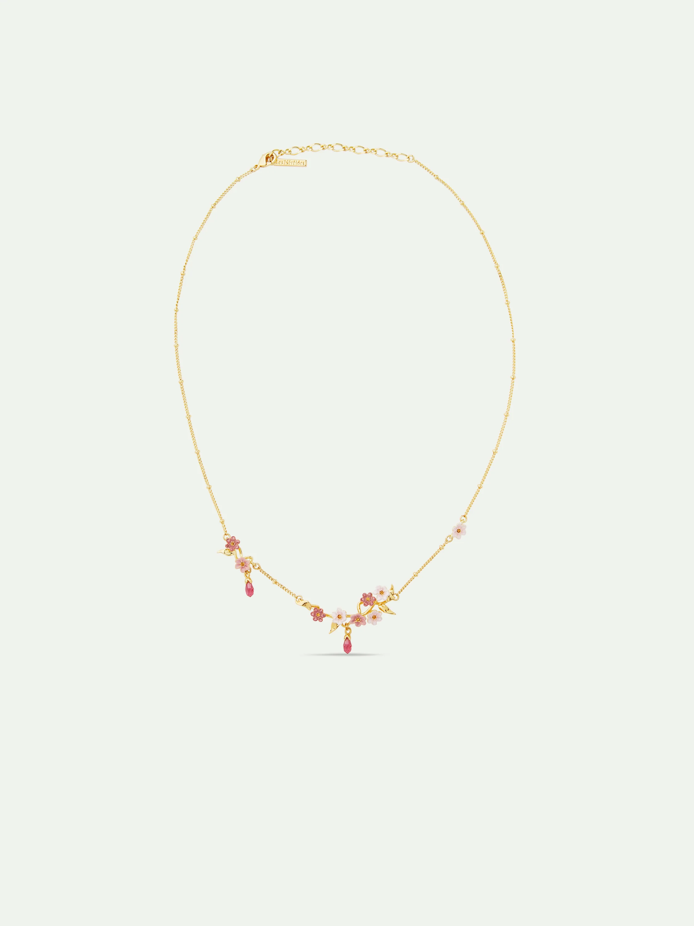 Collier plastron fleurs de jasmin roses - Image 4