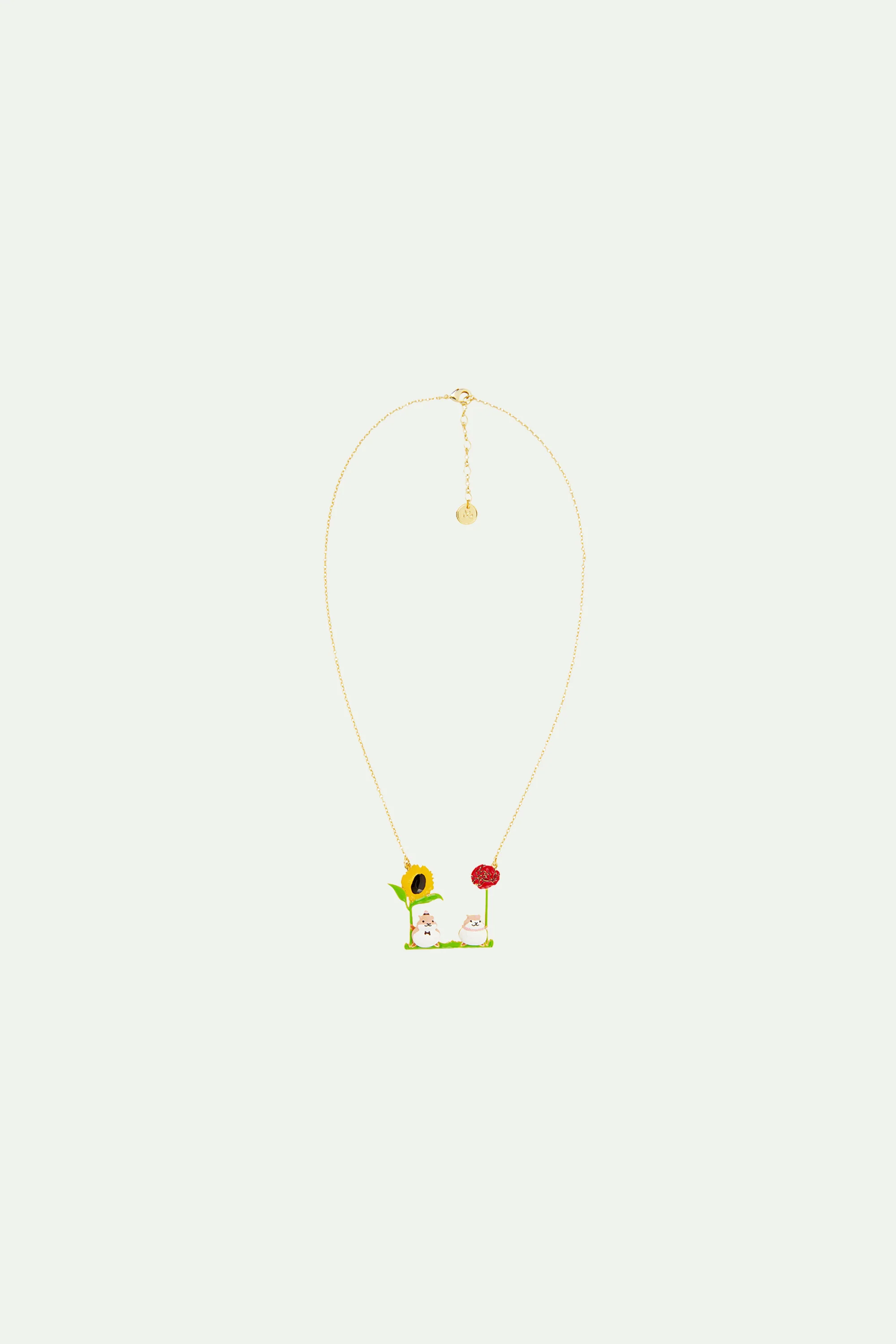 Collier plastron hamsters et fleurs - Image 3