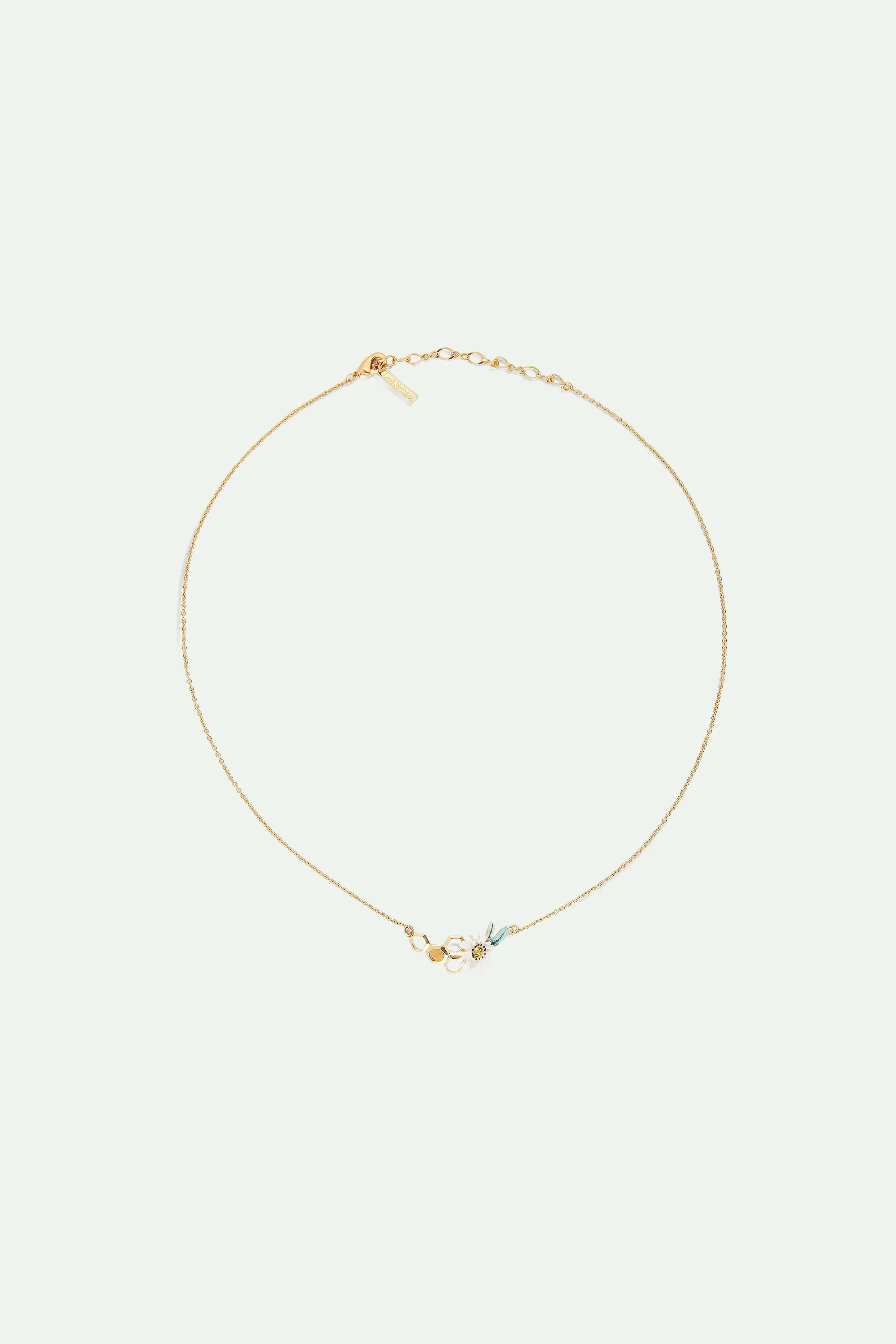 Collier plastron marguerite et alvéoles de miel - Image 2
