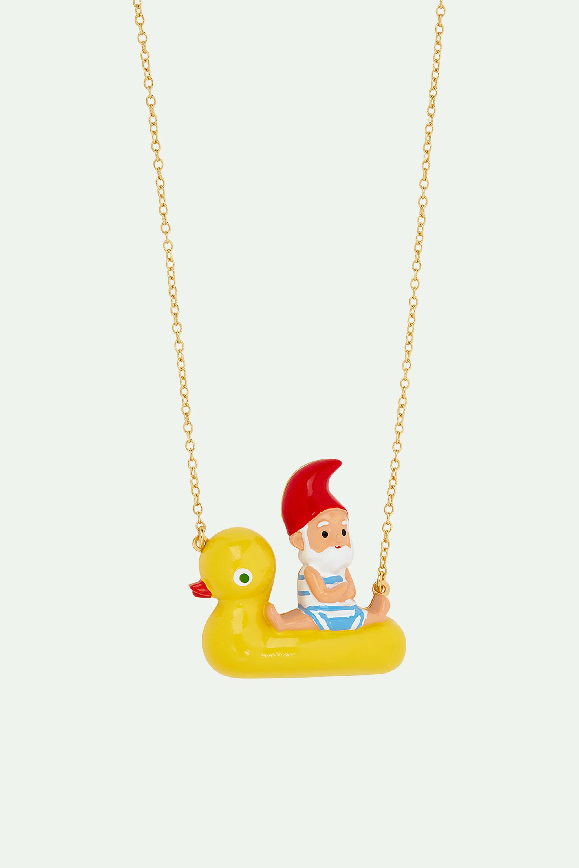 Collier plastron nain de jardin et bouée canard
