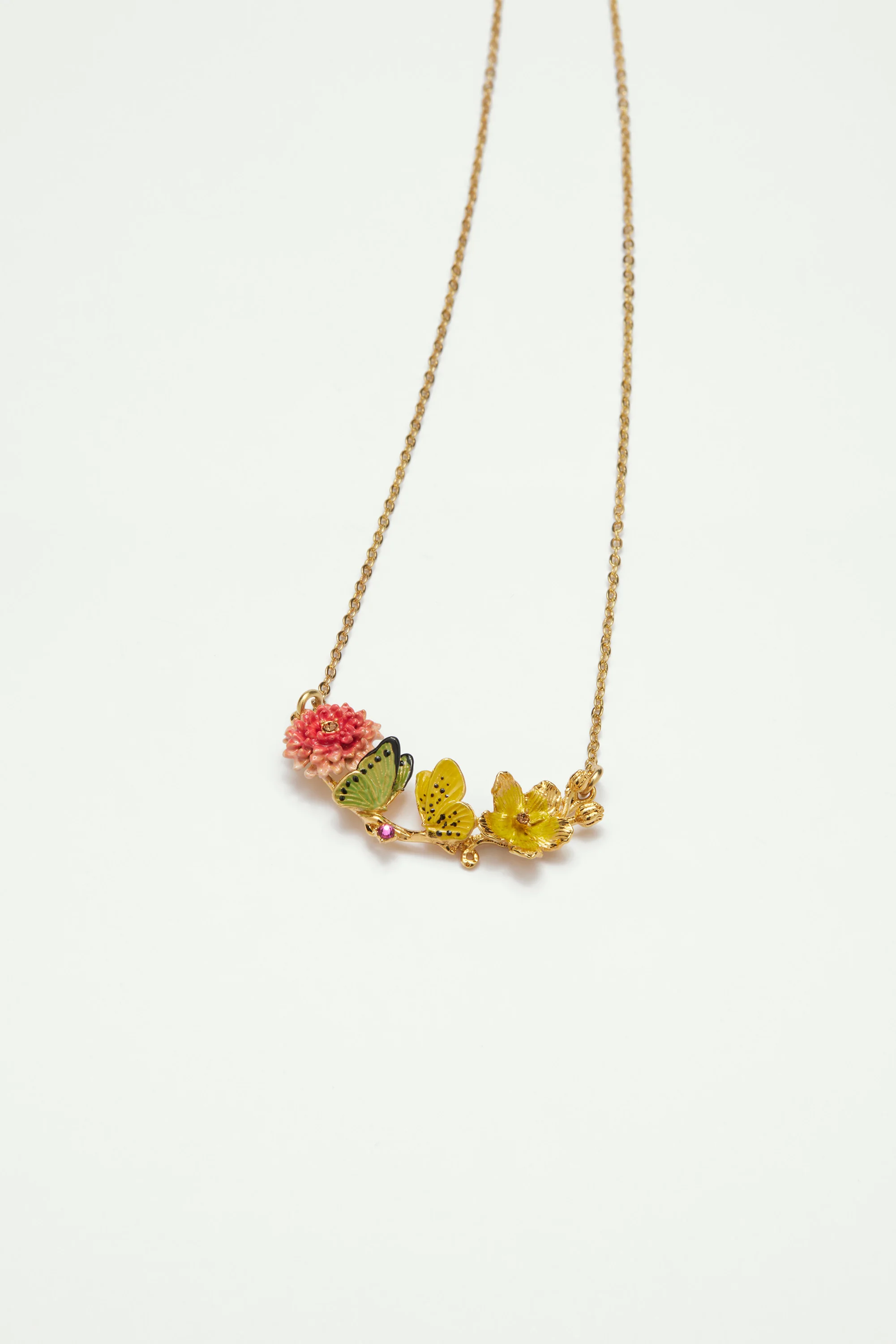 Collier plastron papillons et fleurs - Image 2