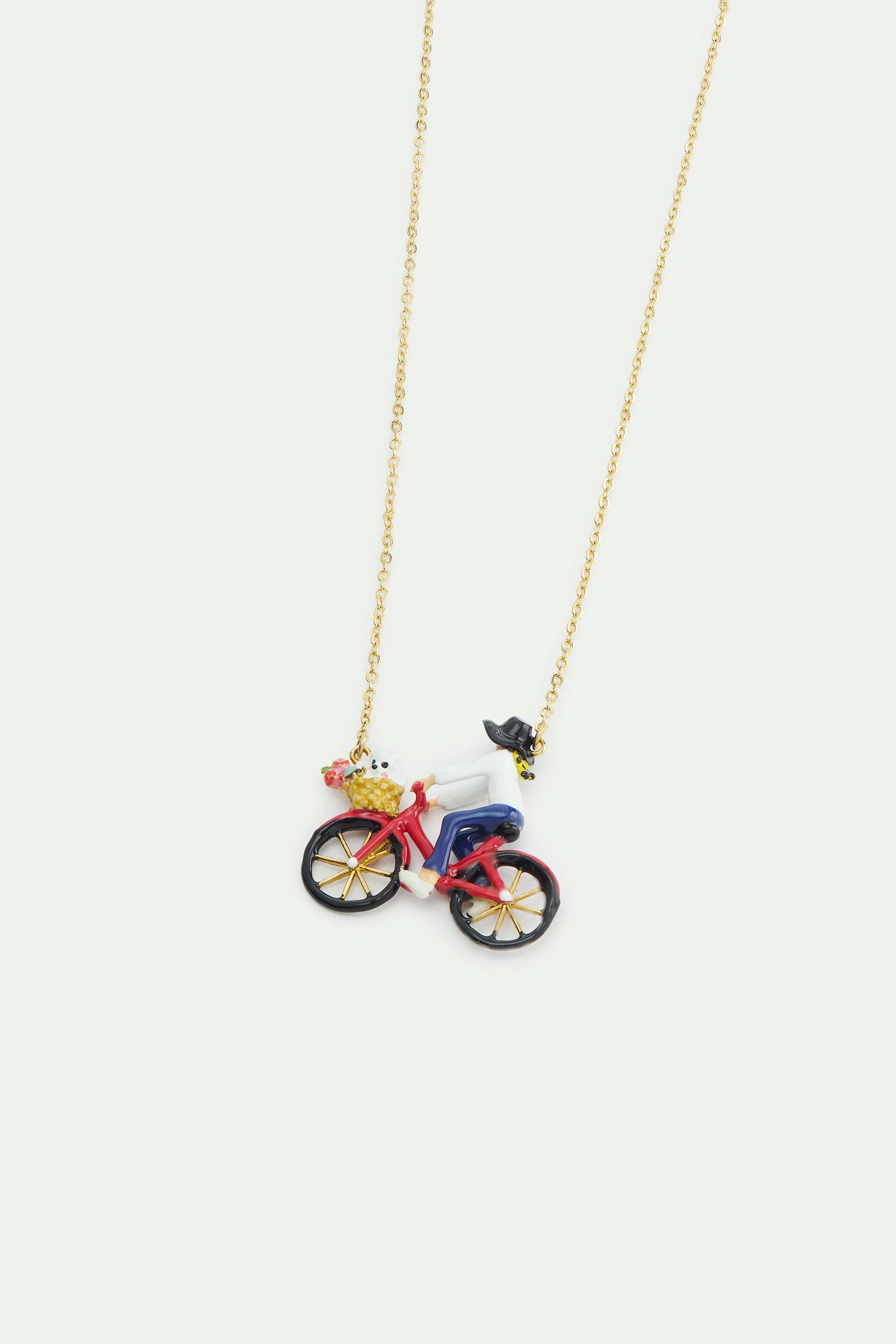 Collier plastron vélo, caniche et bouquet de fleurs - Image 2