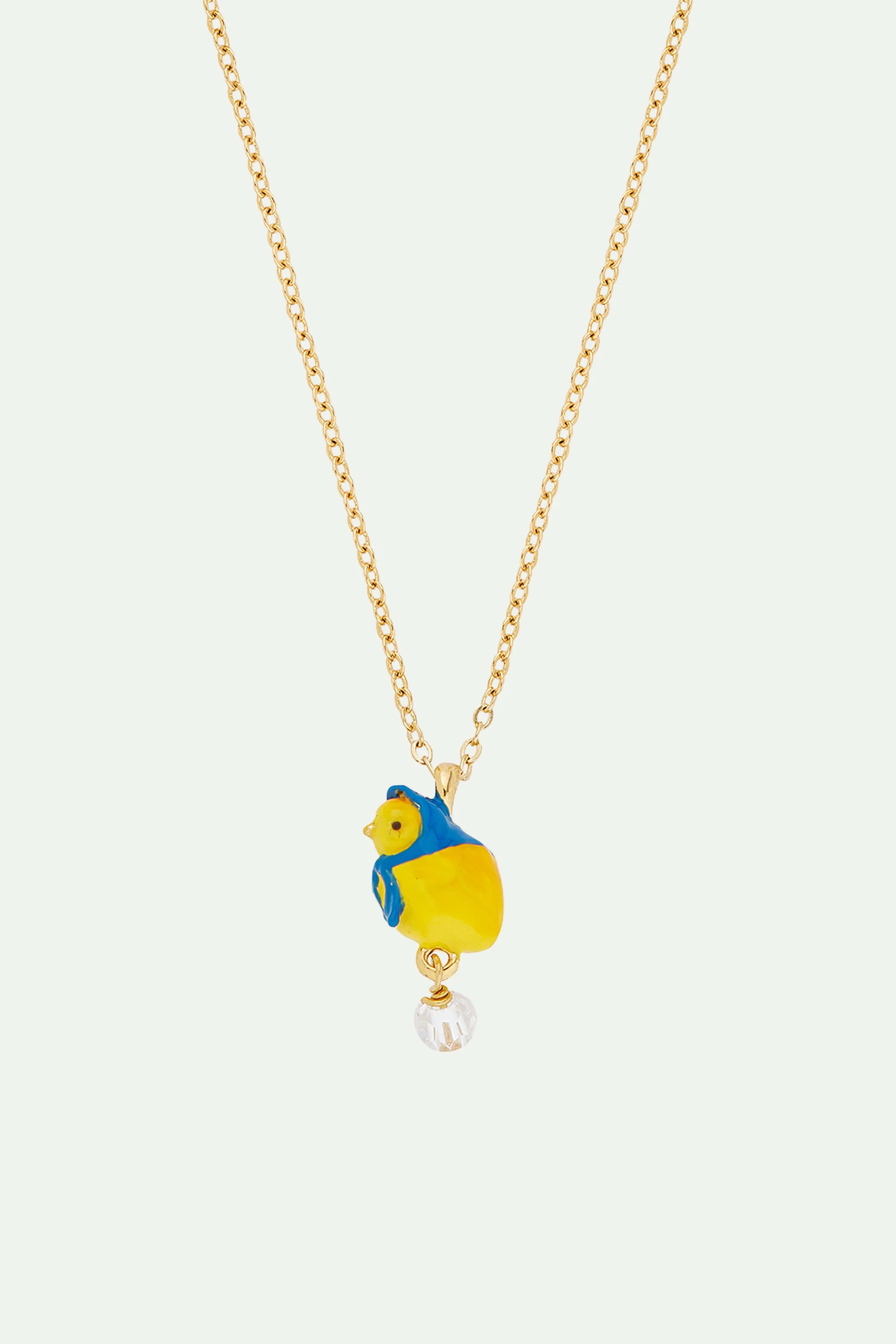 Collier Poussin de Pâques et perle ronde en verre