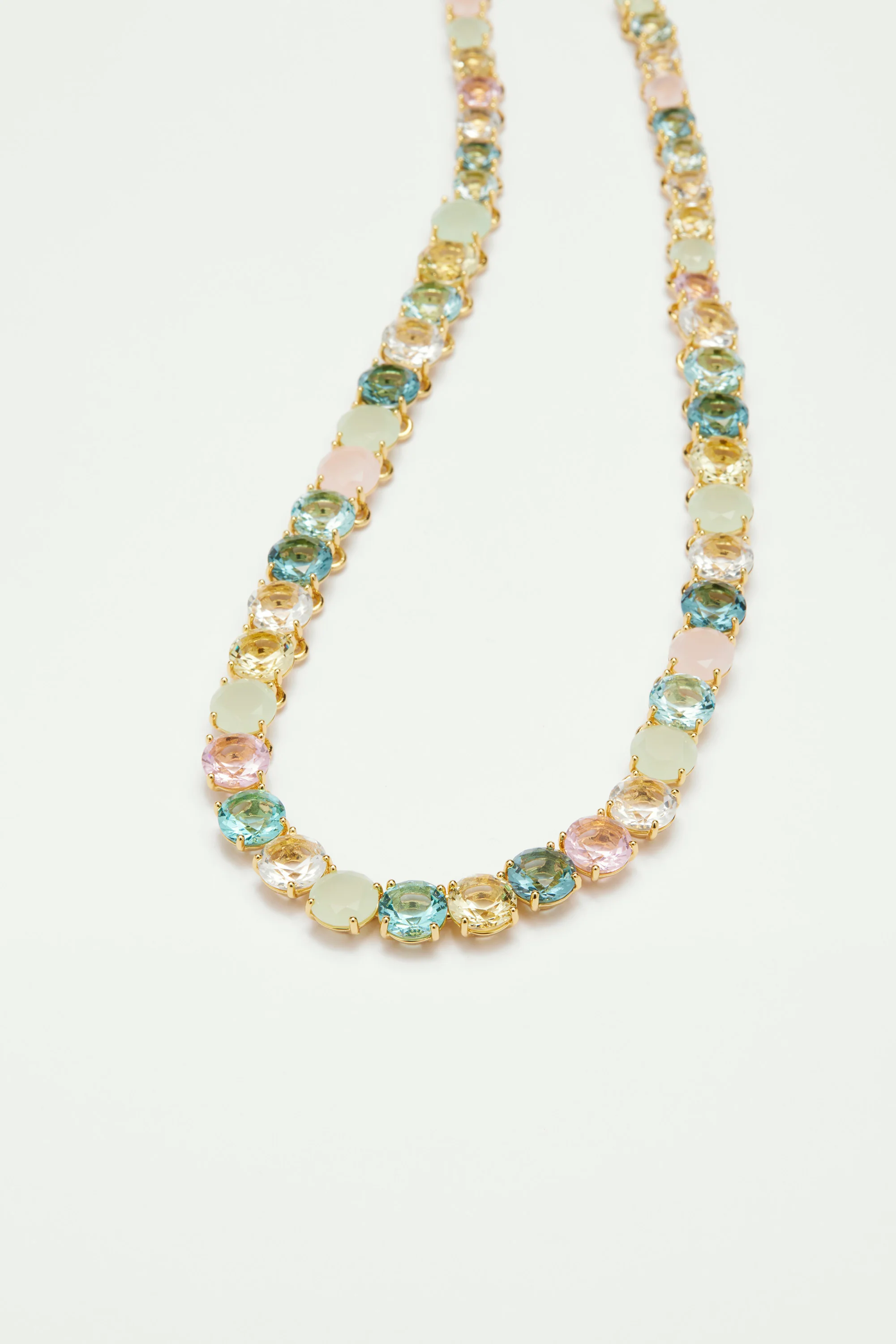Collier ras de cou pierres rondes la diamantine acqua azzura - Image 2