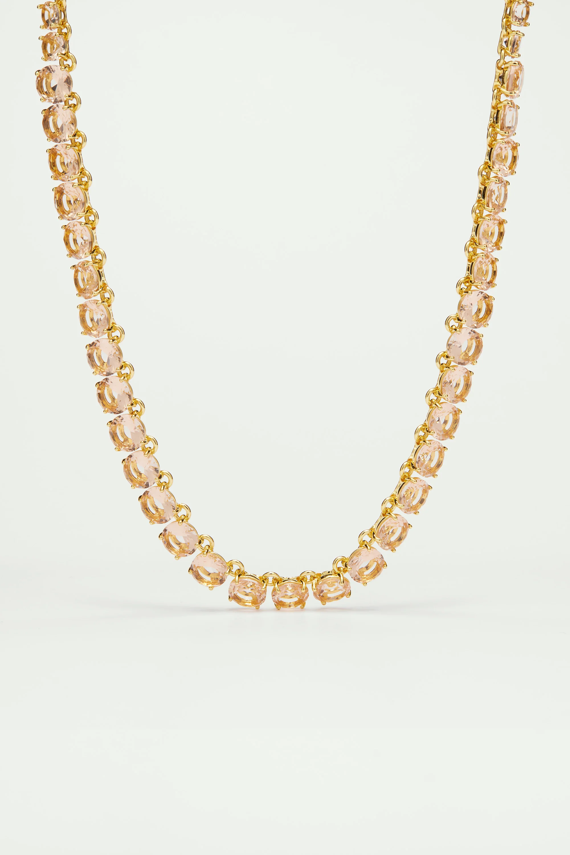 Collier ras de cou pierres rondes la diamantine rose abricot