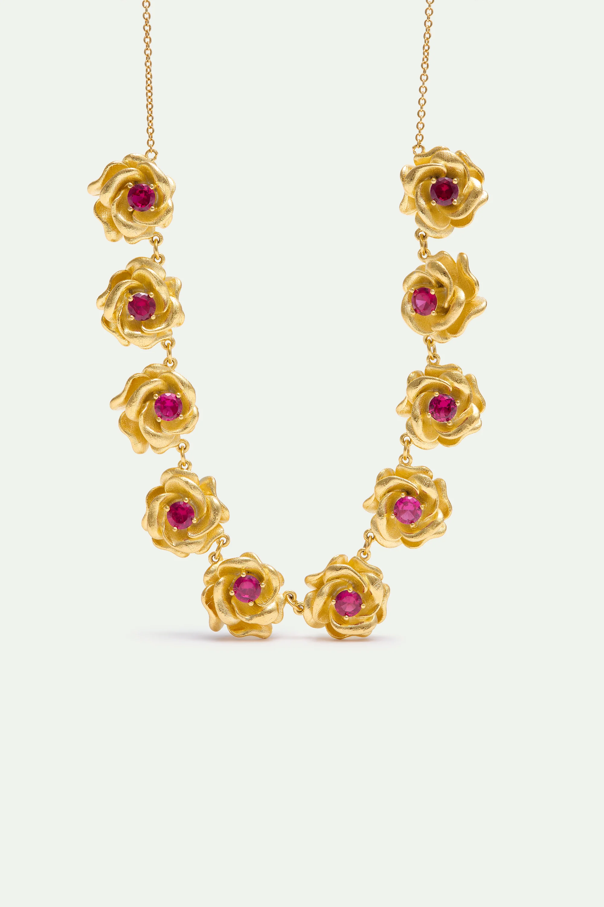 Collier roses dorées Mona Lisa et pierres roses