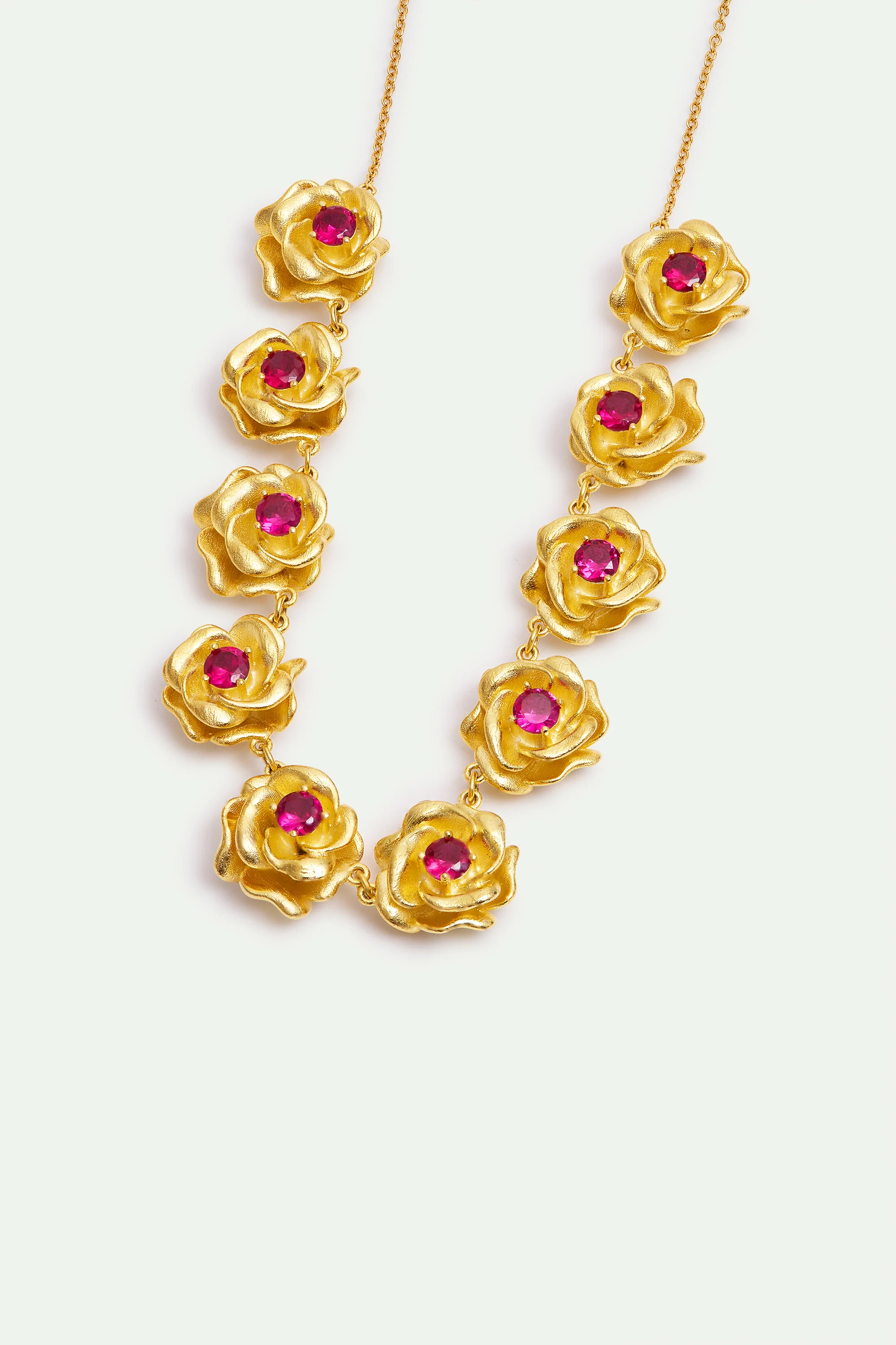Collier roses dorées Mona Lisa et pierres roses - Image 3