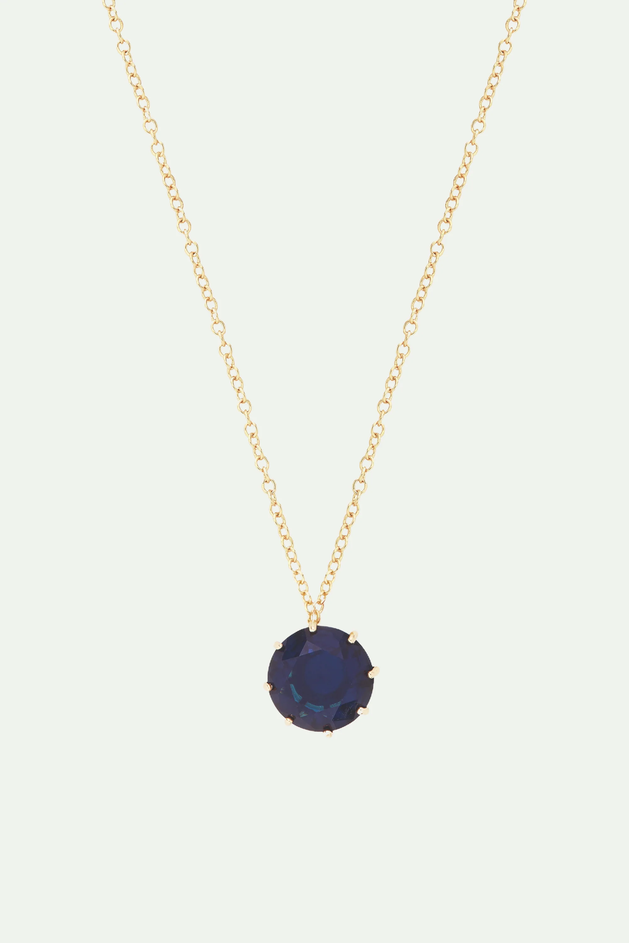 Collier sautoir pierre ronde La Diamantine Bleu Océan