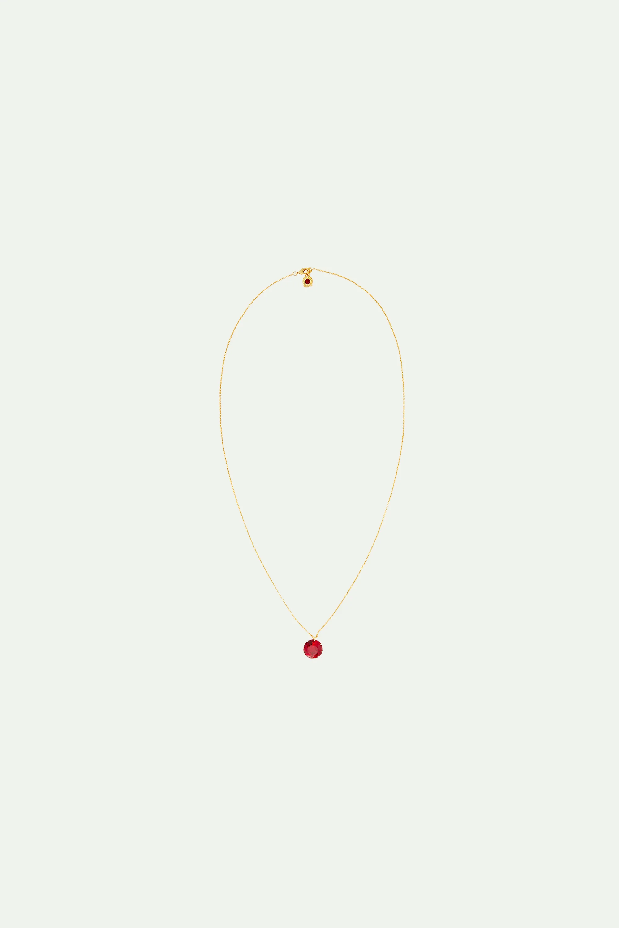 Collier sautoir pierre ronde La Diamantine rouge grenat - Image 3