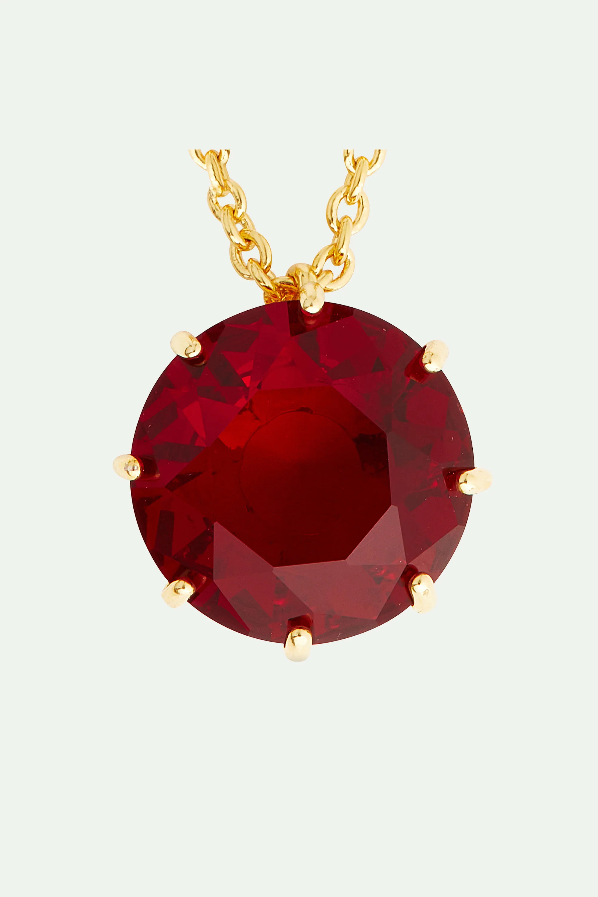 Collier sautoir pierre ronde La Diamantine rouge grenat - Image 4