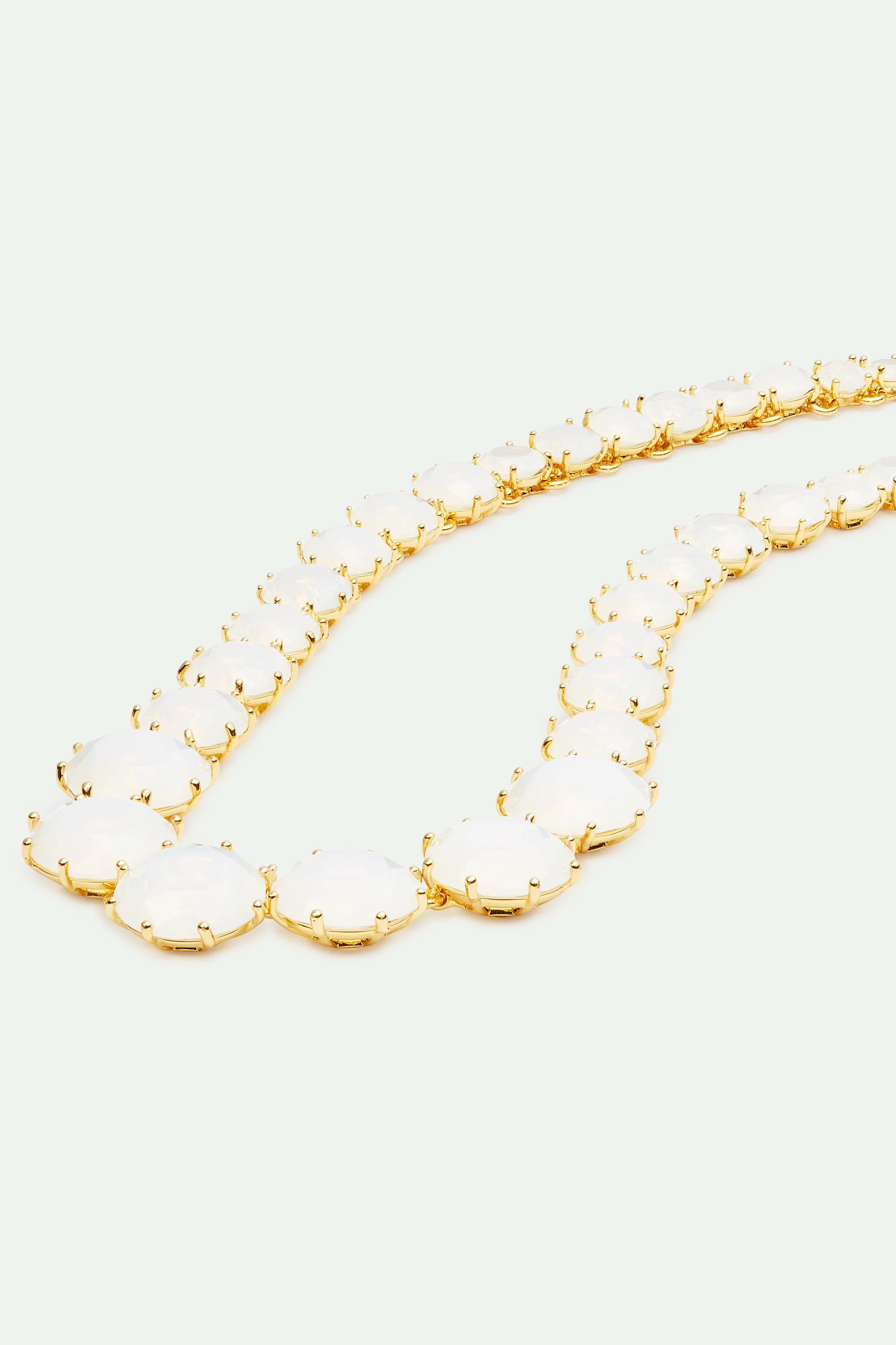 Collier sautoir pierres rondes La Diamantine blanc opalescent - Image 2