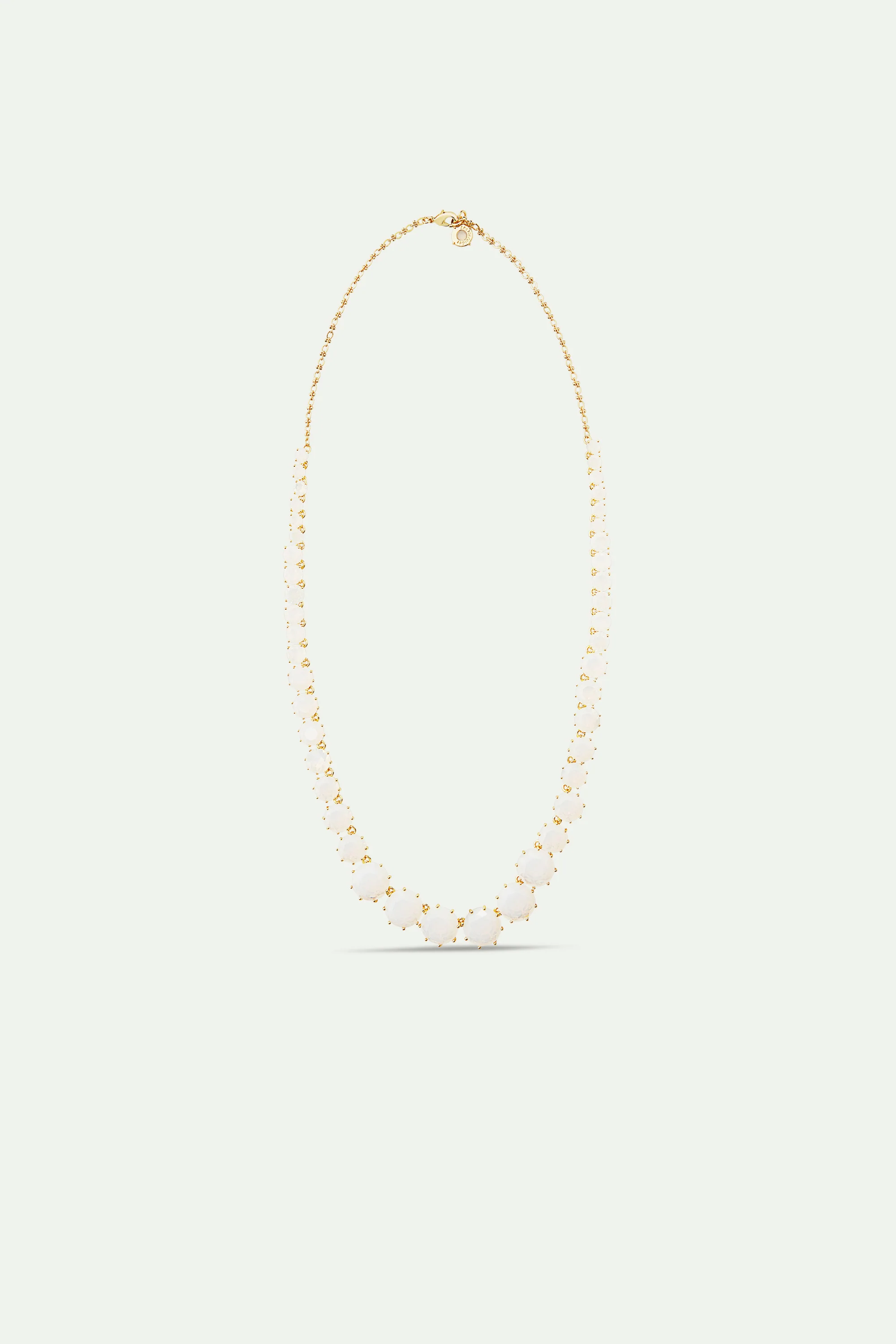 Collier sautoir pierres rondes La Diamantine blanc opalescent - Image 3