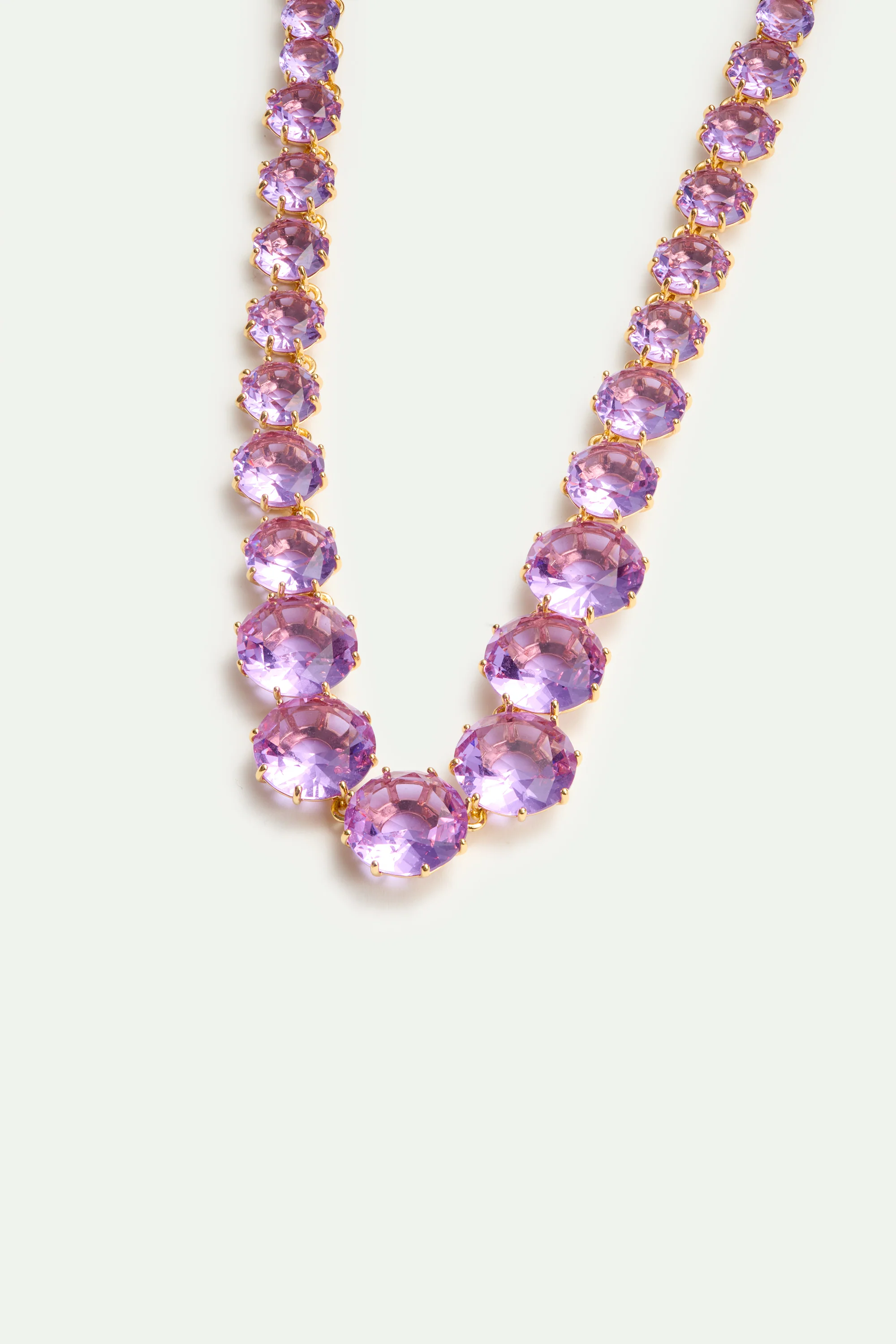 Collier sautoir pierres rondes La Diamantine lavande - Image 2