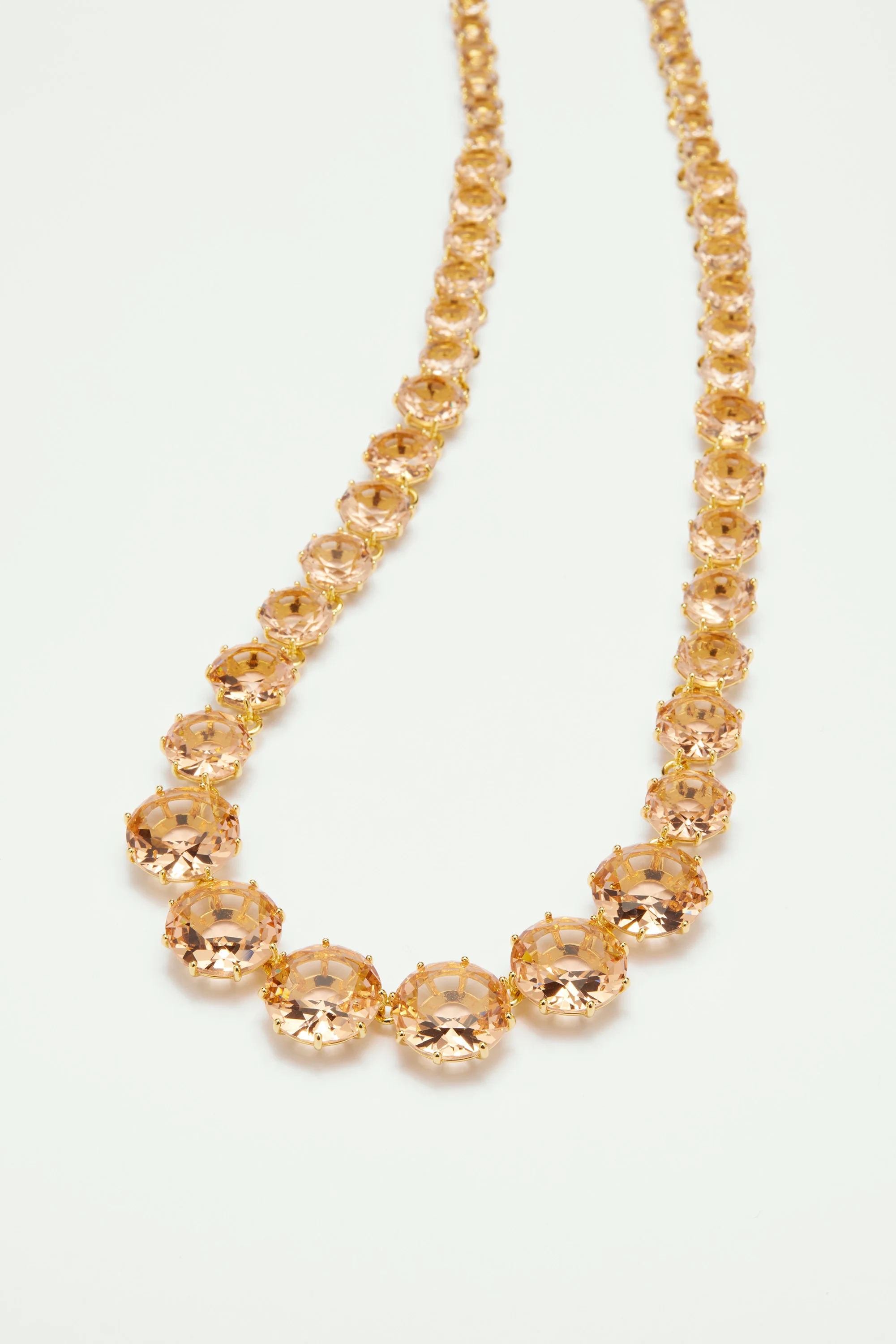 Collier sautoir pierres rondes la diamantine rose abricot - Image 3