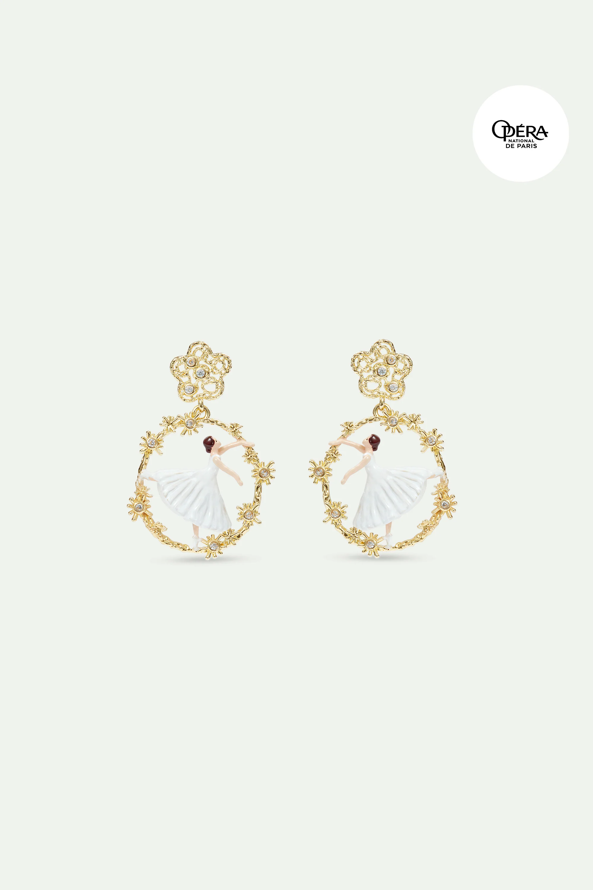 Créoles Ballerine dansante et fleur en filigrane