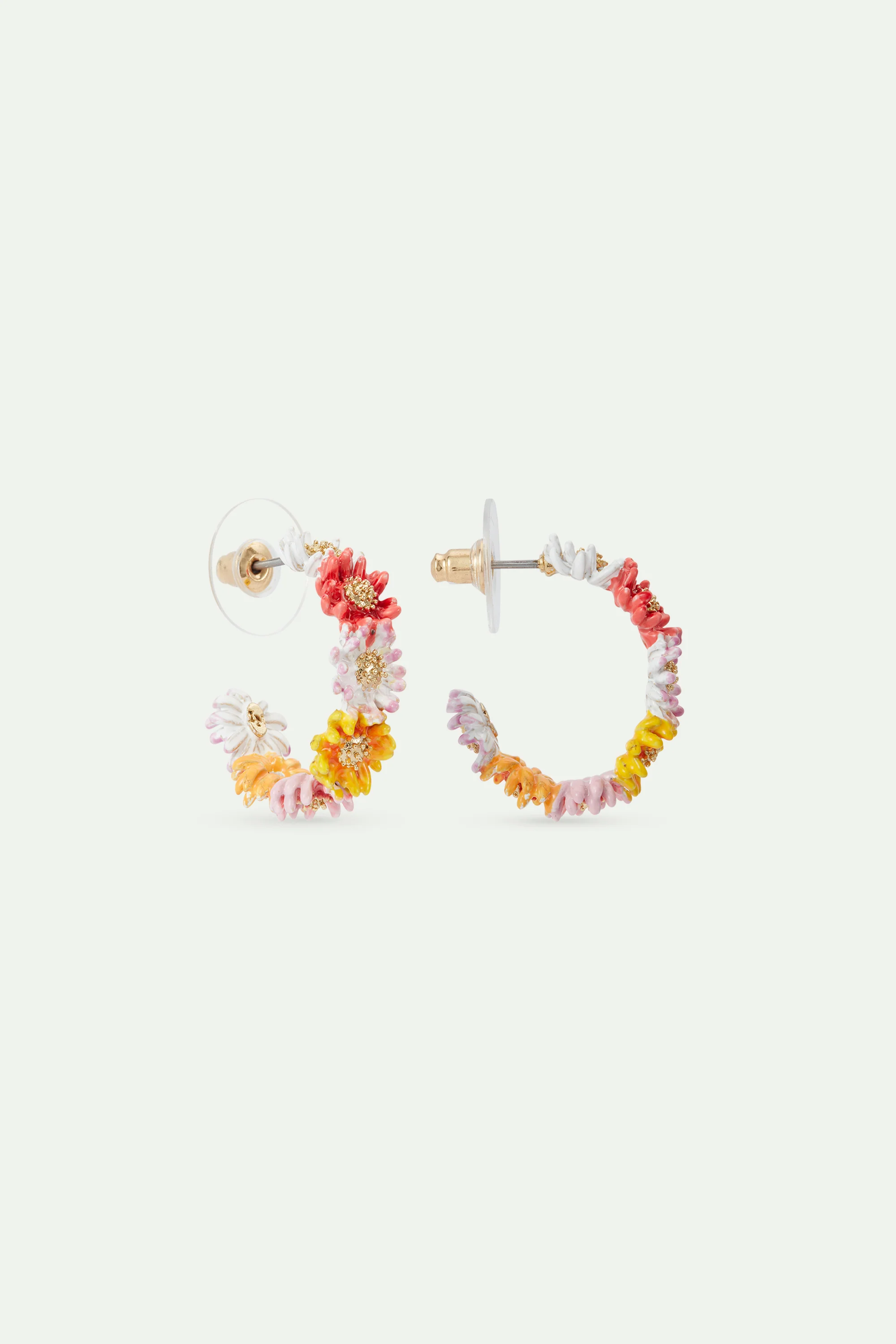 Créoles couronne de fleurs pâquerettes et zinnias