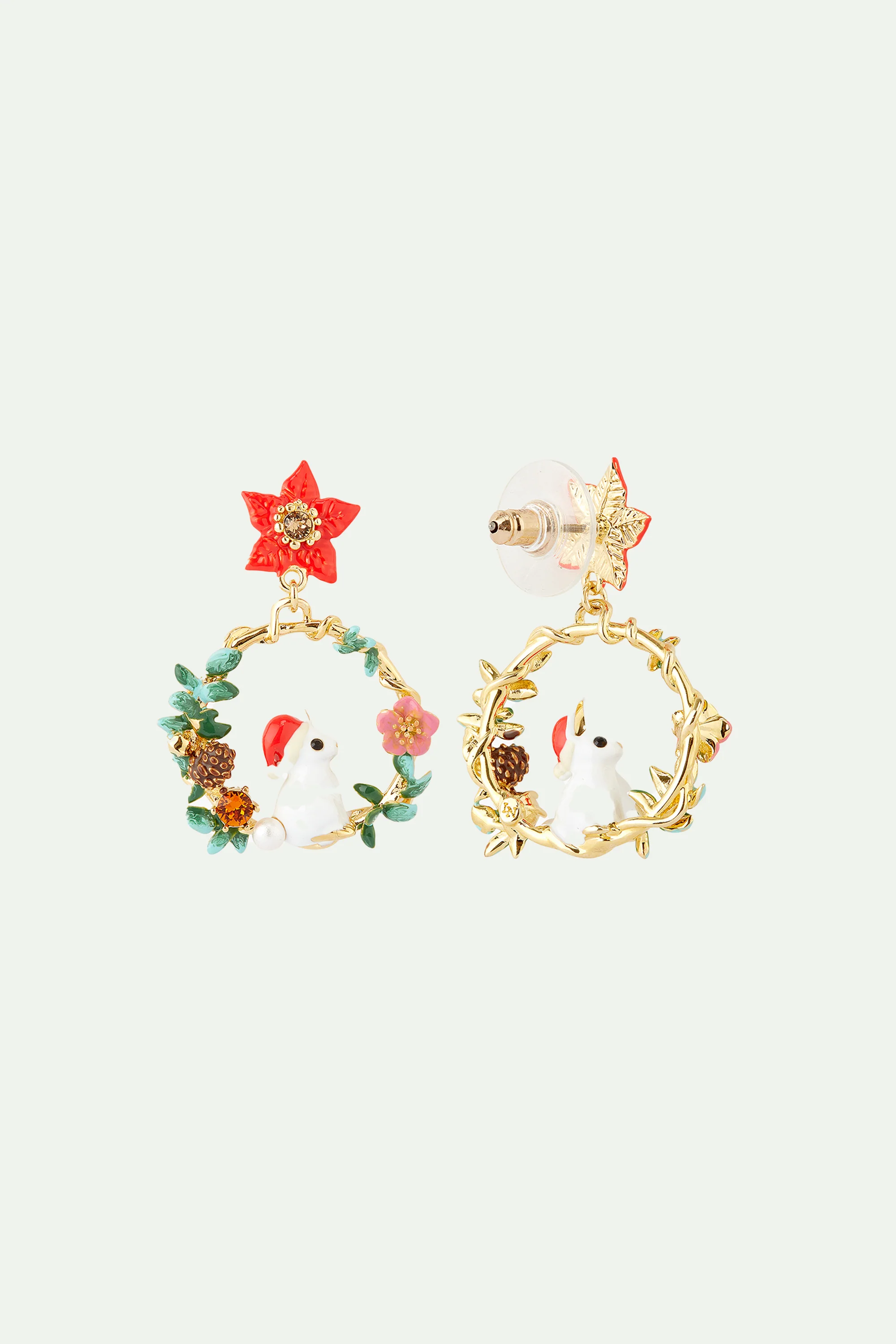Créoles Tiges Lapin et Poinsettia - Image 2