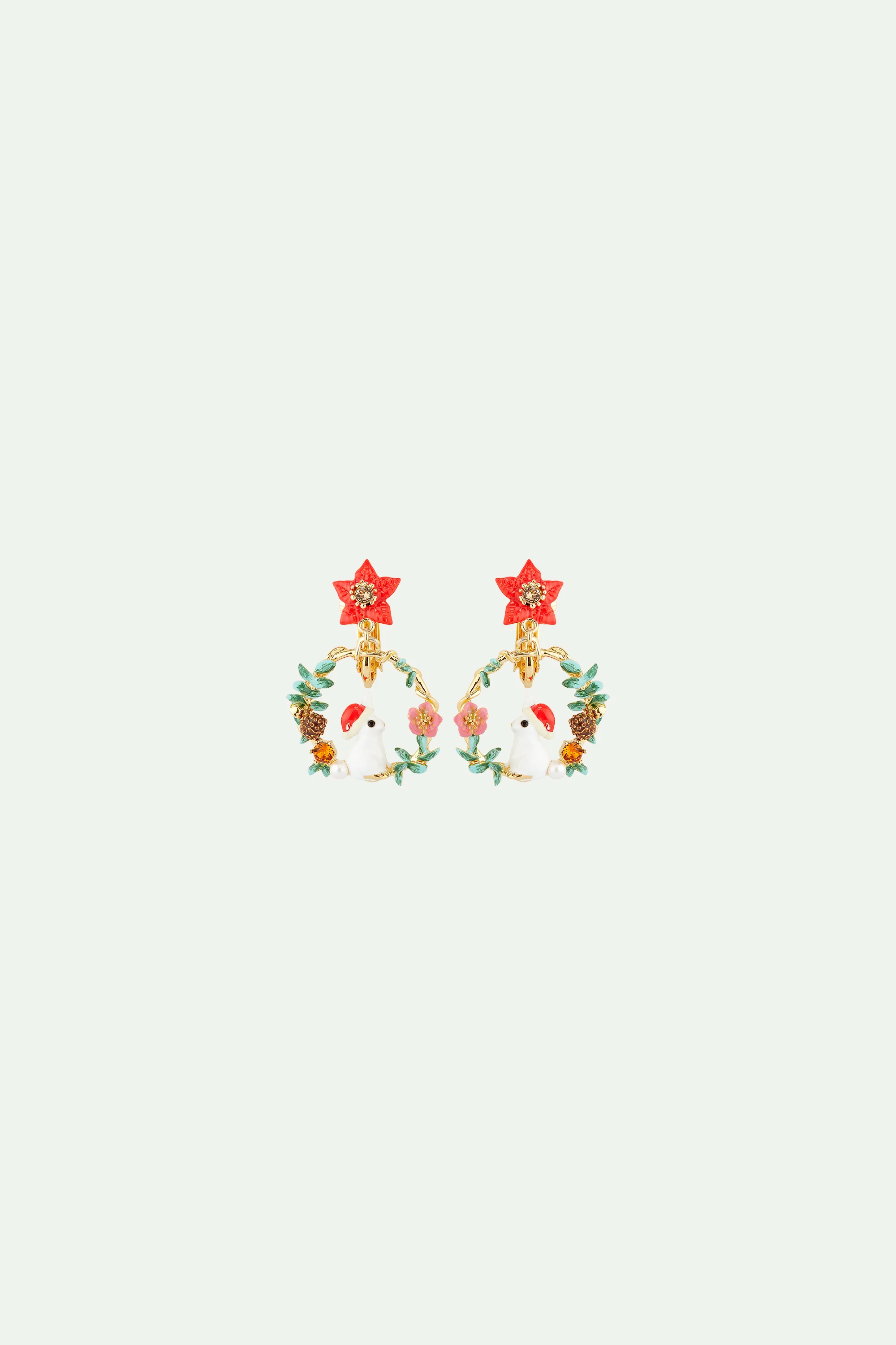 Créoles Tiges Lapin et Poinsettia - Image 3