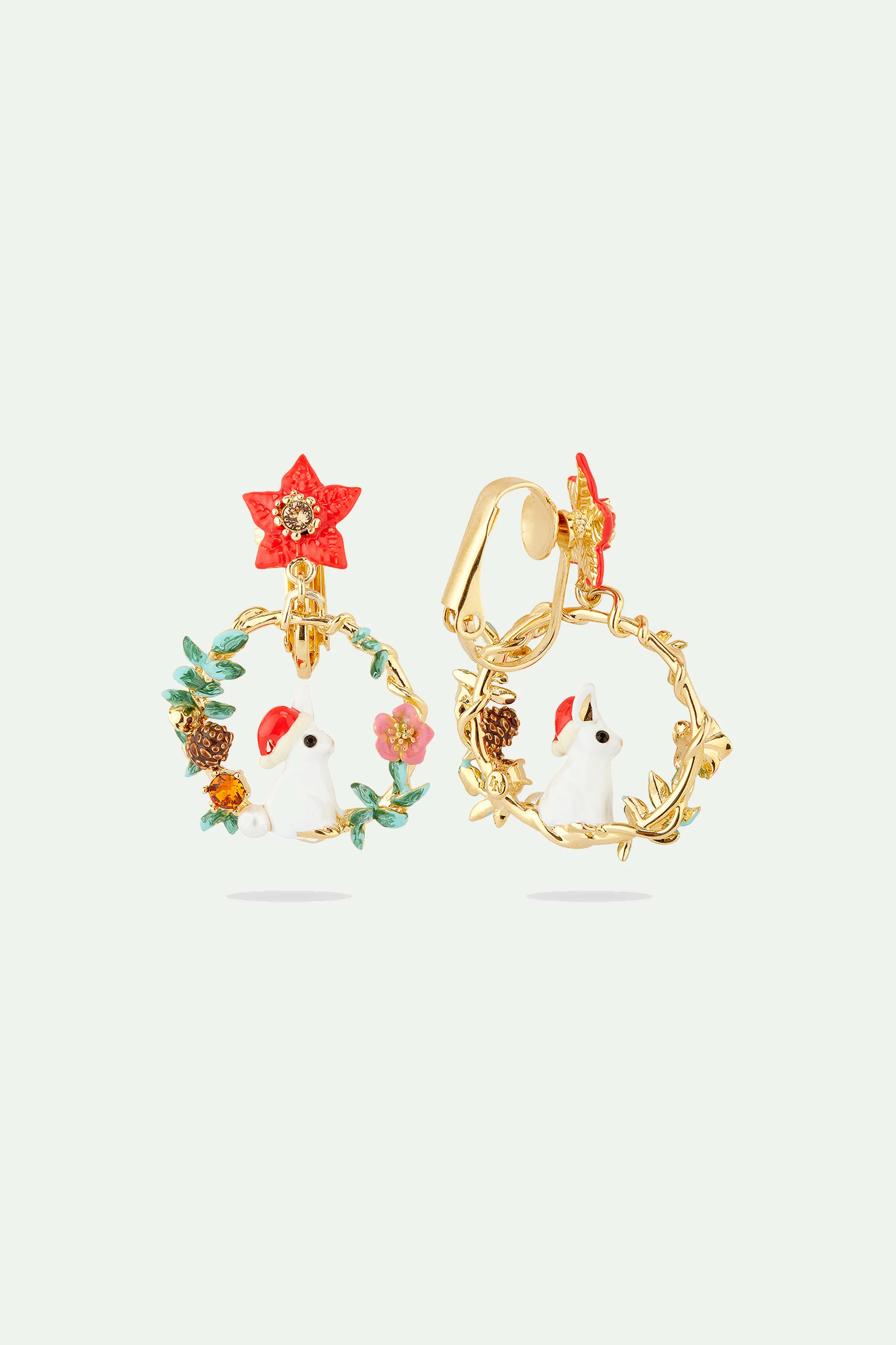 Créoles Tiges Lapin et Poinsettia - Image 4
