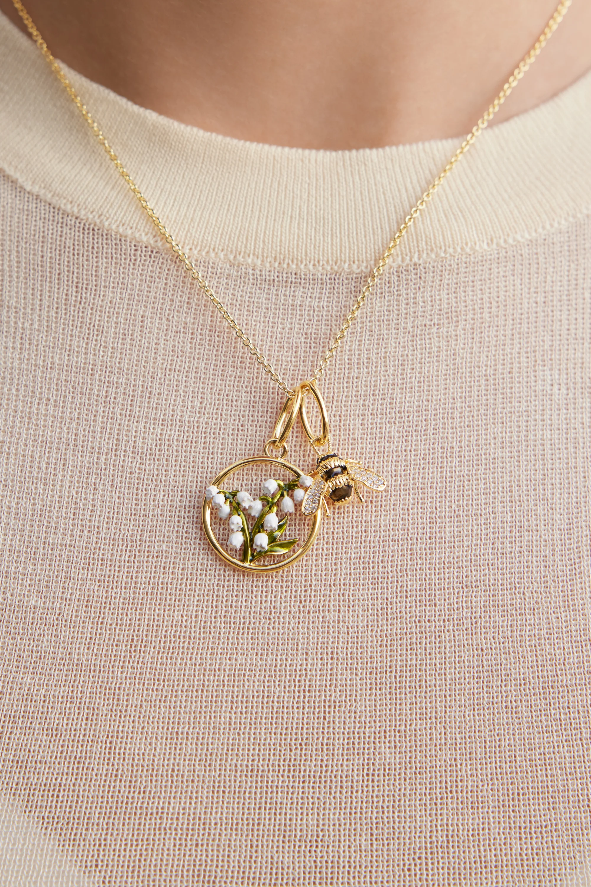 Pendentif brin de muguet, Bonne Fortune et Élégance - Image 3