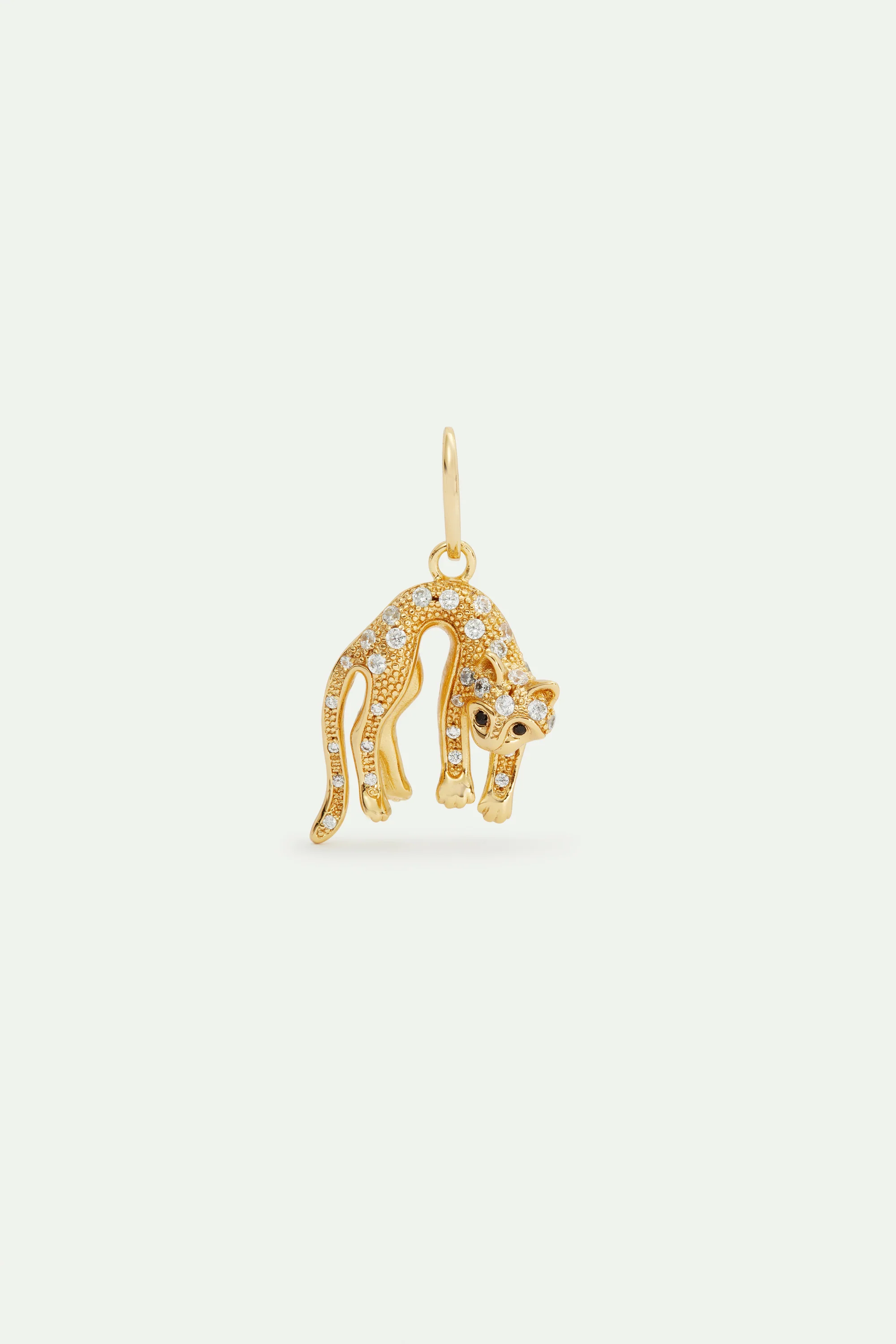 Pendentif chat doré et cristaux, Attention et Douceur