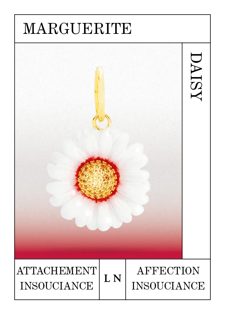 Pendentif fleur blanche marguerite, Attachement et Insouciance - Image 2
