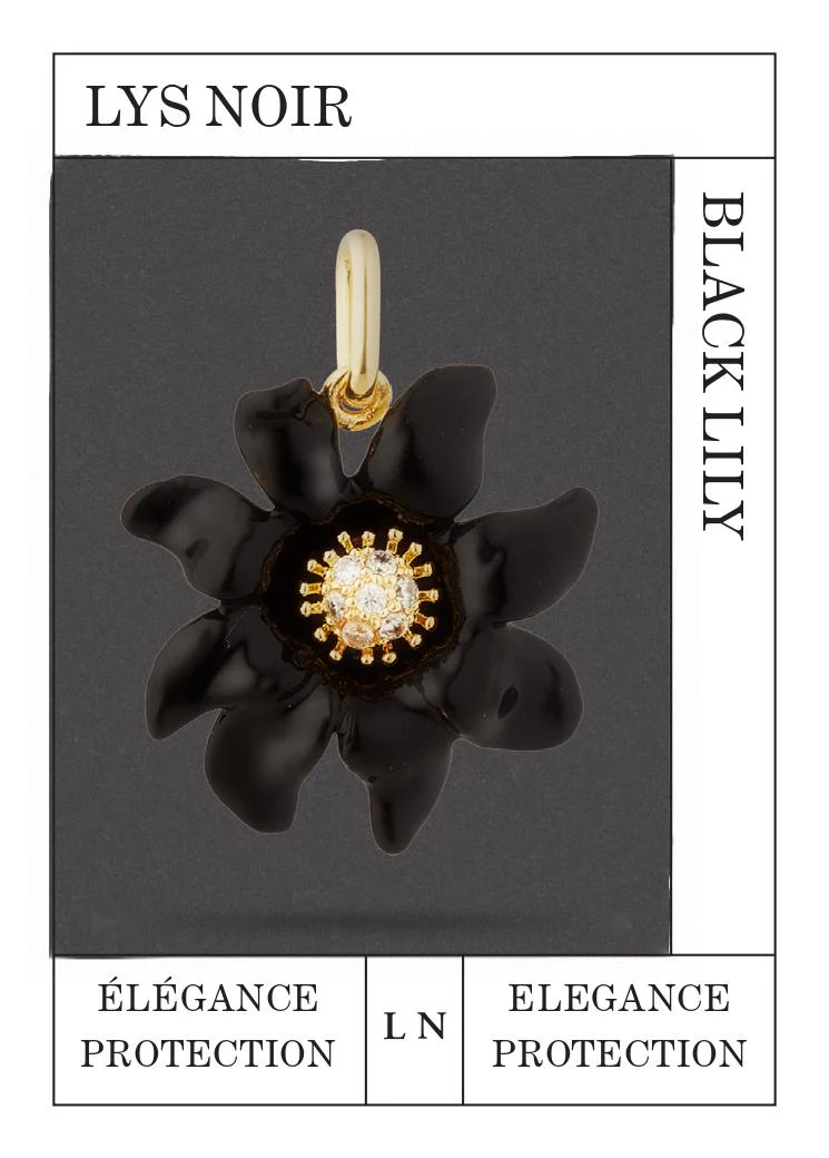 Pendentif Fleur de Lys noir, Elégance et Protection - Image 2