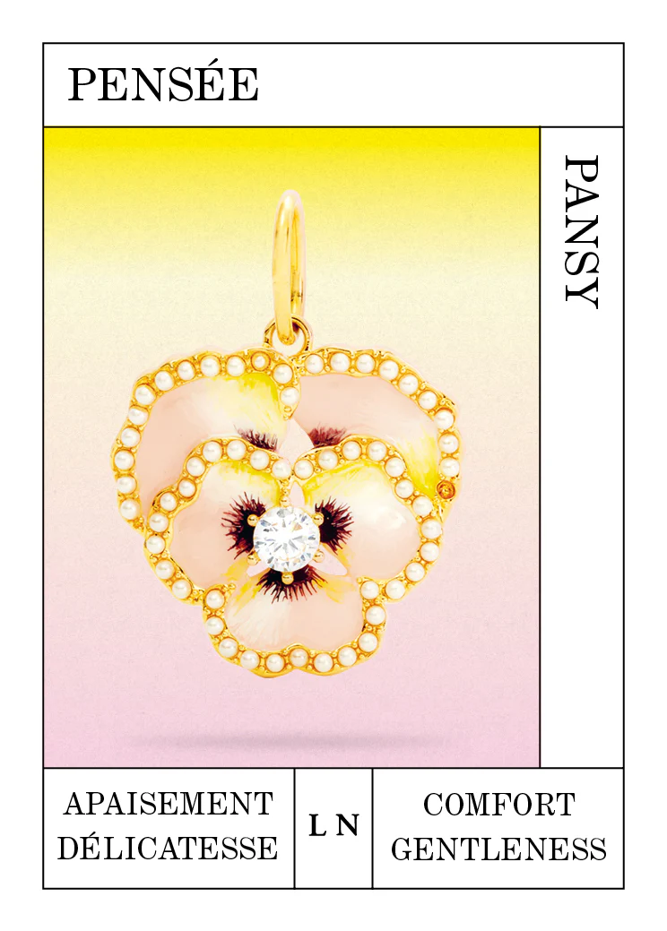 Pendentif fleur de pensée rose, Apaisement et Délicatesse - Image 2