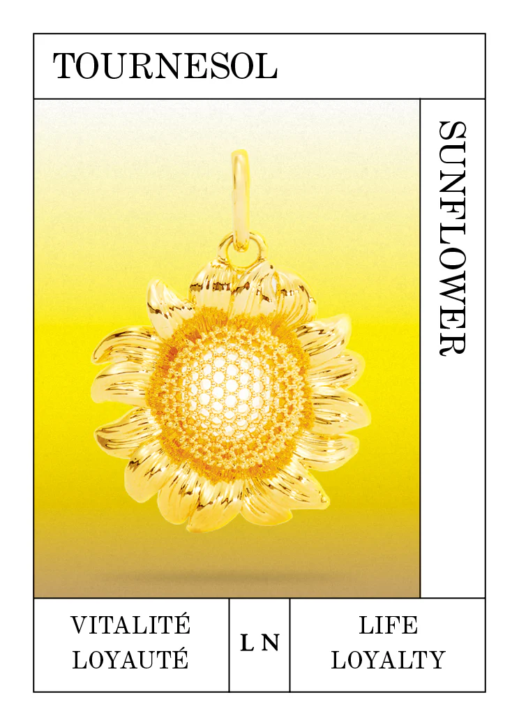 Pendentif fleur de tournesol dorée, Vitalité et Loyauté - Image 2