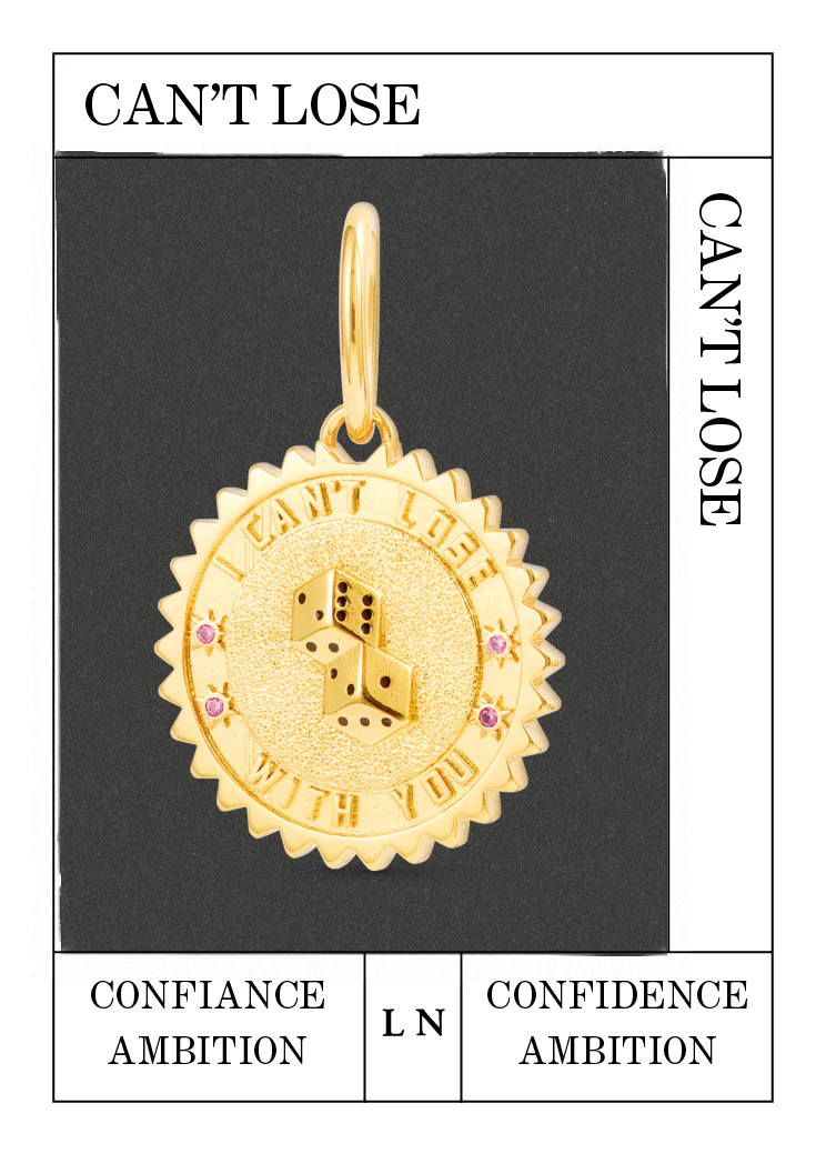 Pendentif lancer de dés doré Can't lose, Confiance et Ambition - Image 2