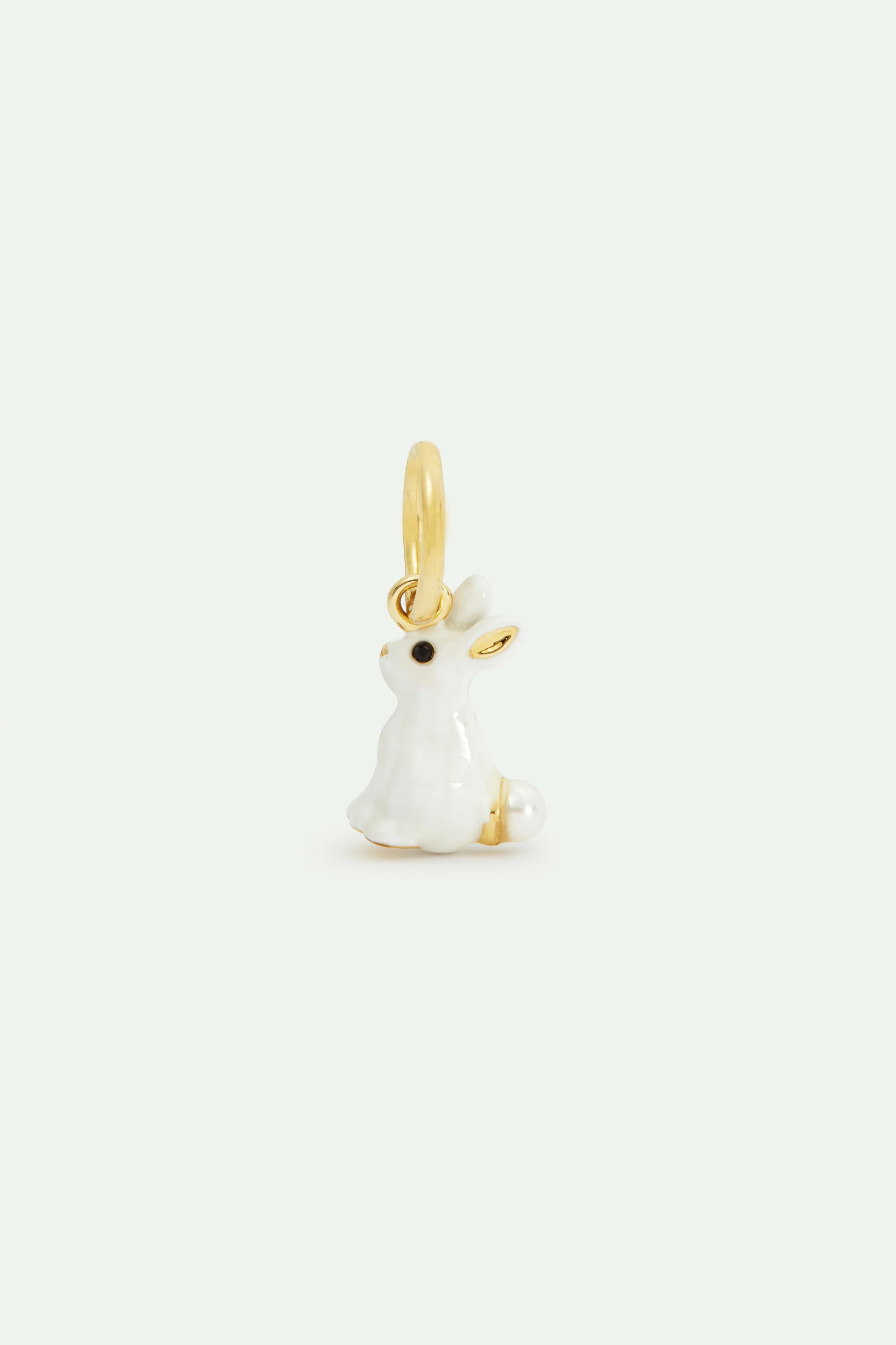 Pendentif lapin blanc et perle, Clairvoyance et Réconfort
