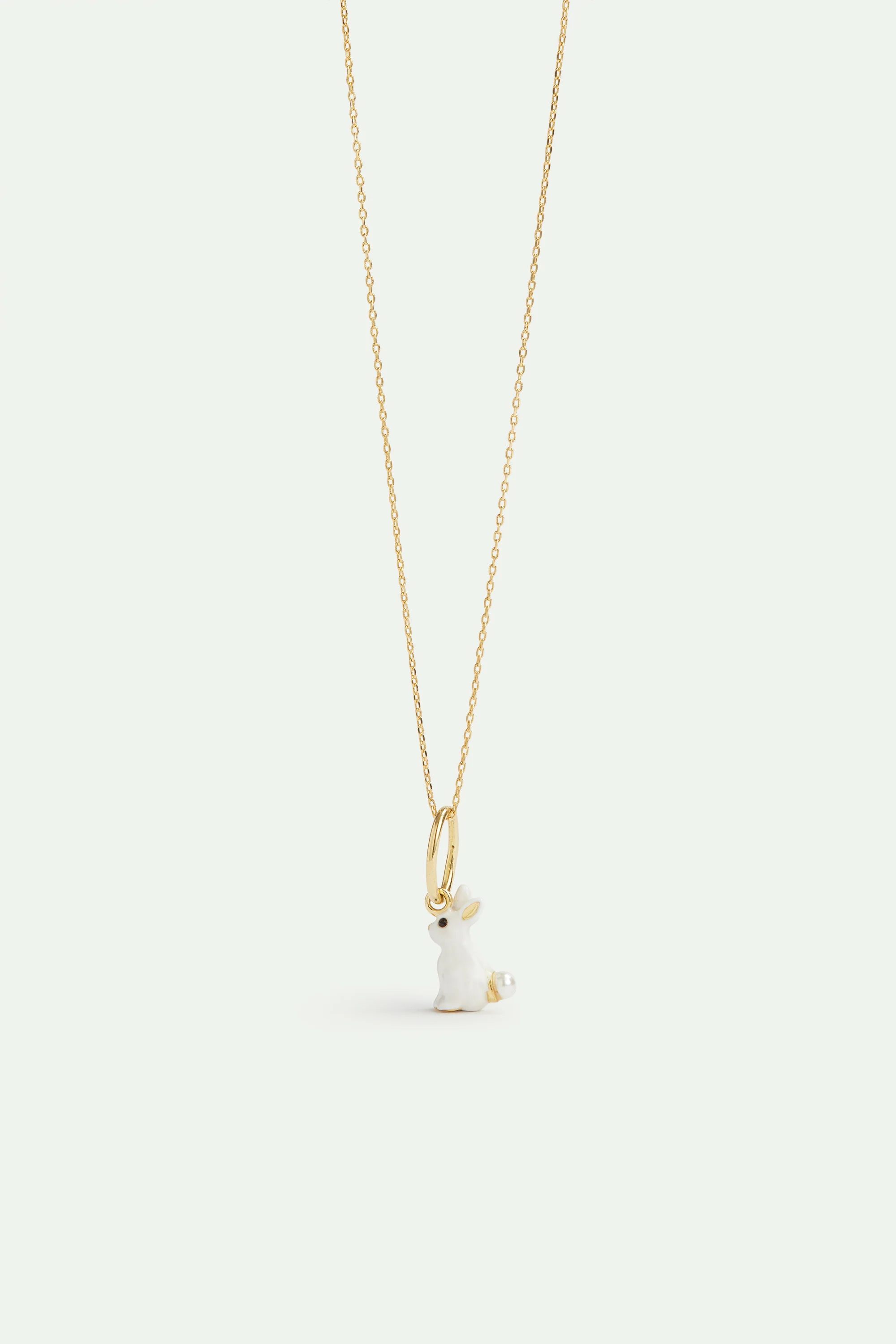 Pendentif lapin blanc et perle, Clairvoyance et Réconfort - Image 3