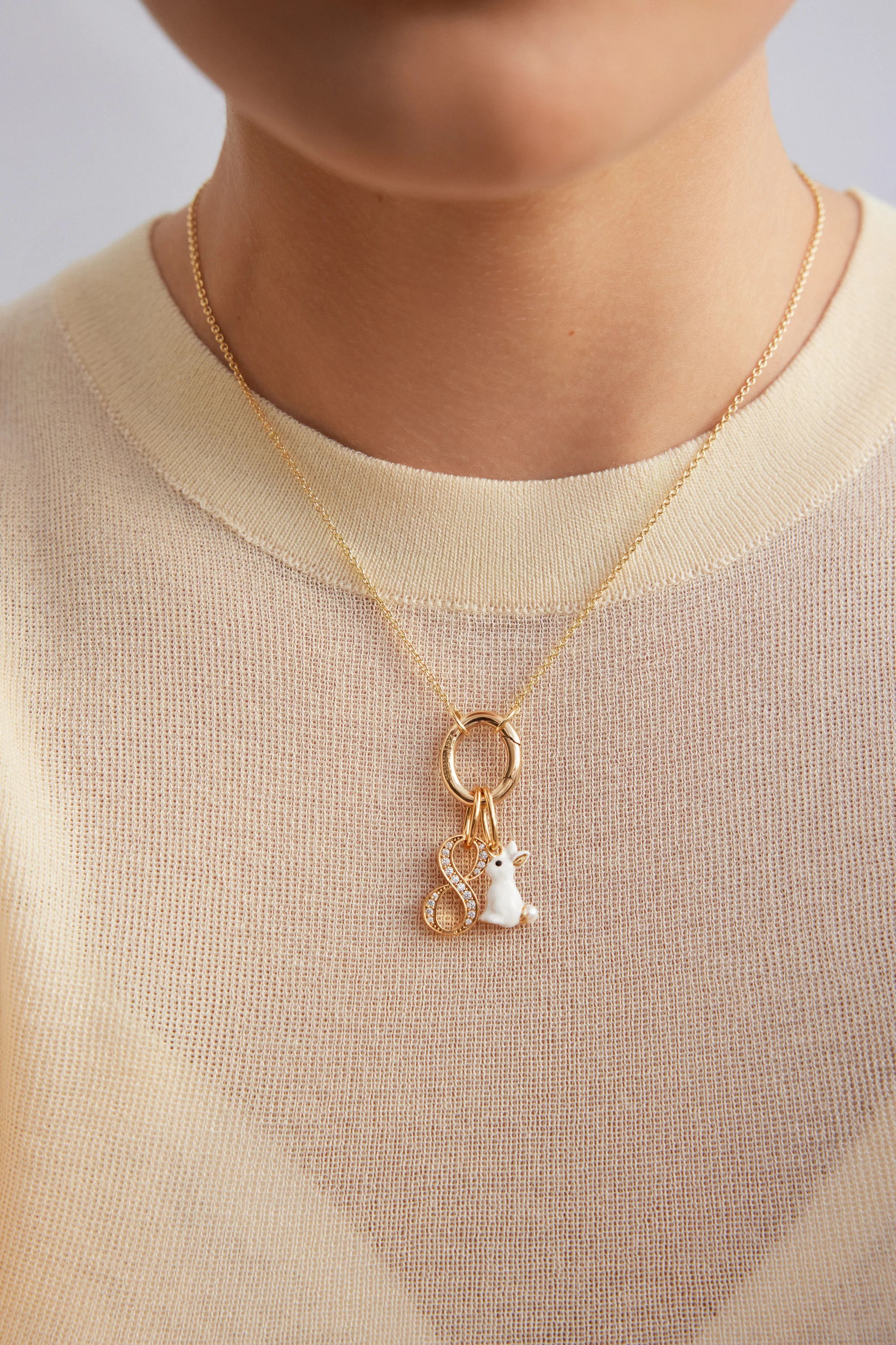 Pendentif lapin blanc et perle, Clairvoyance et Réconfort - Image 4