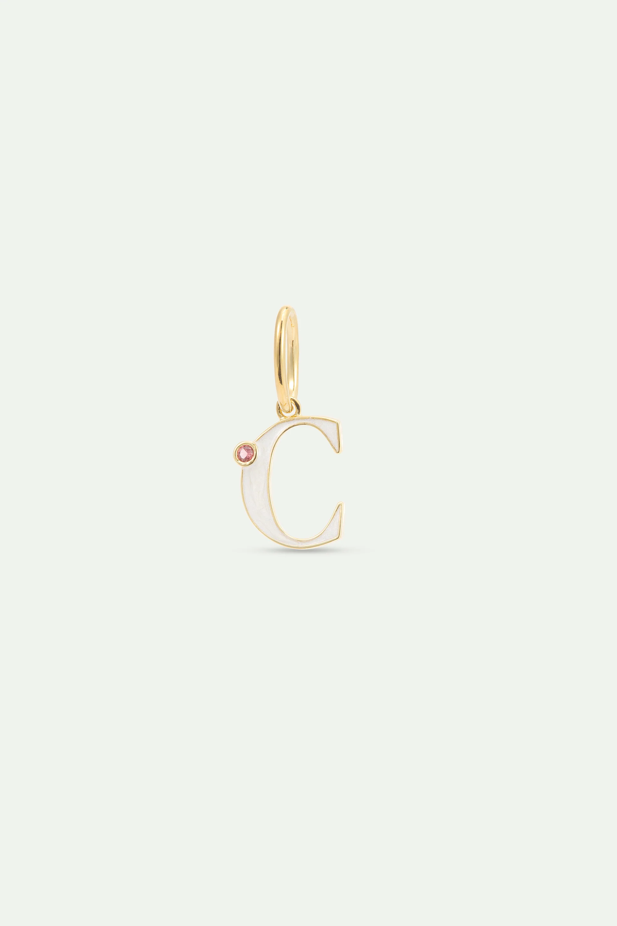 Pendentif lettre C blanc