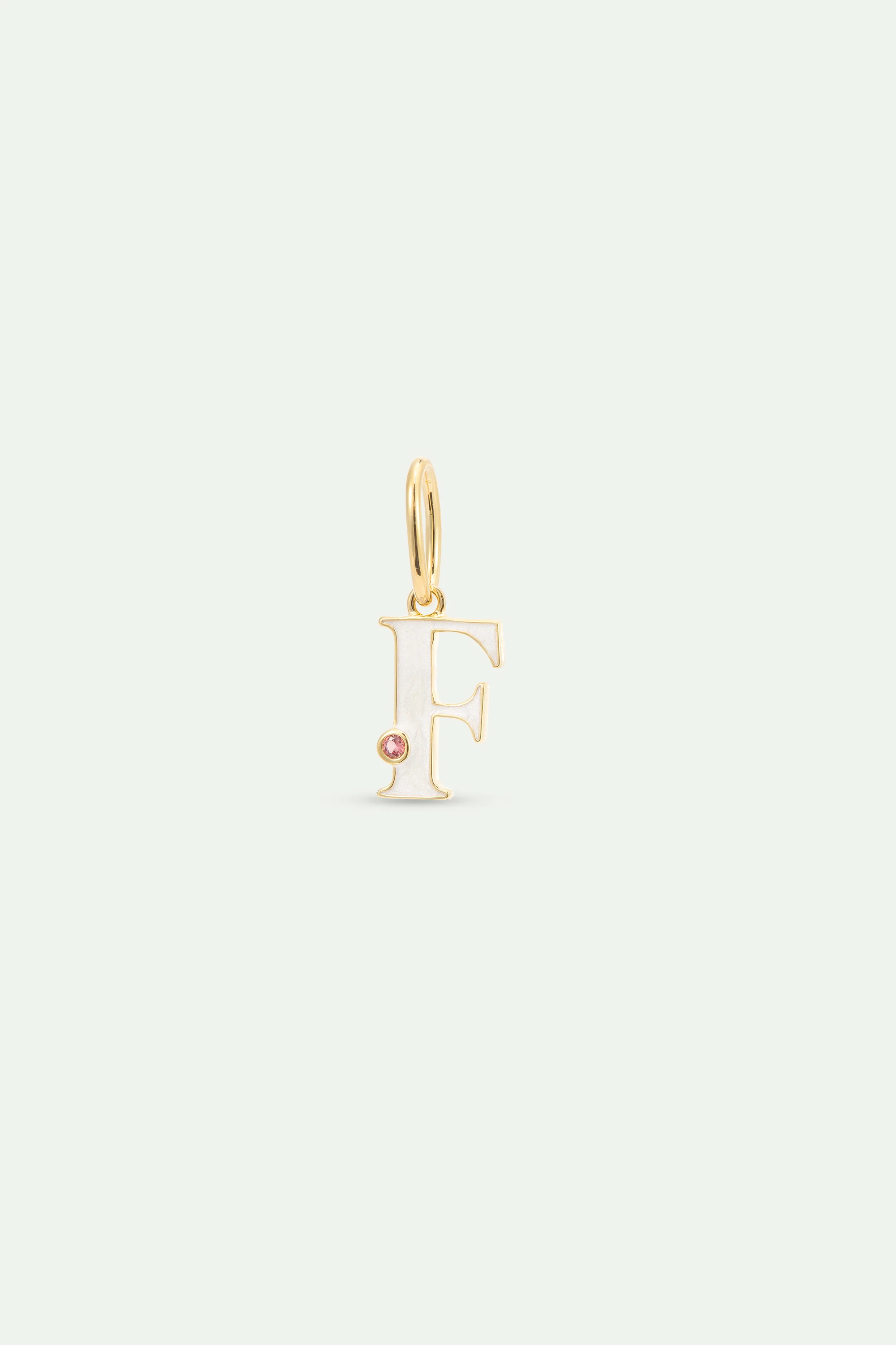 Pendentif lettre F blanc