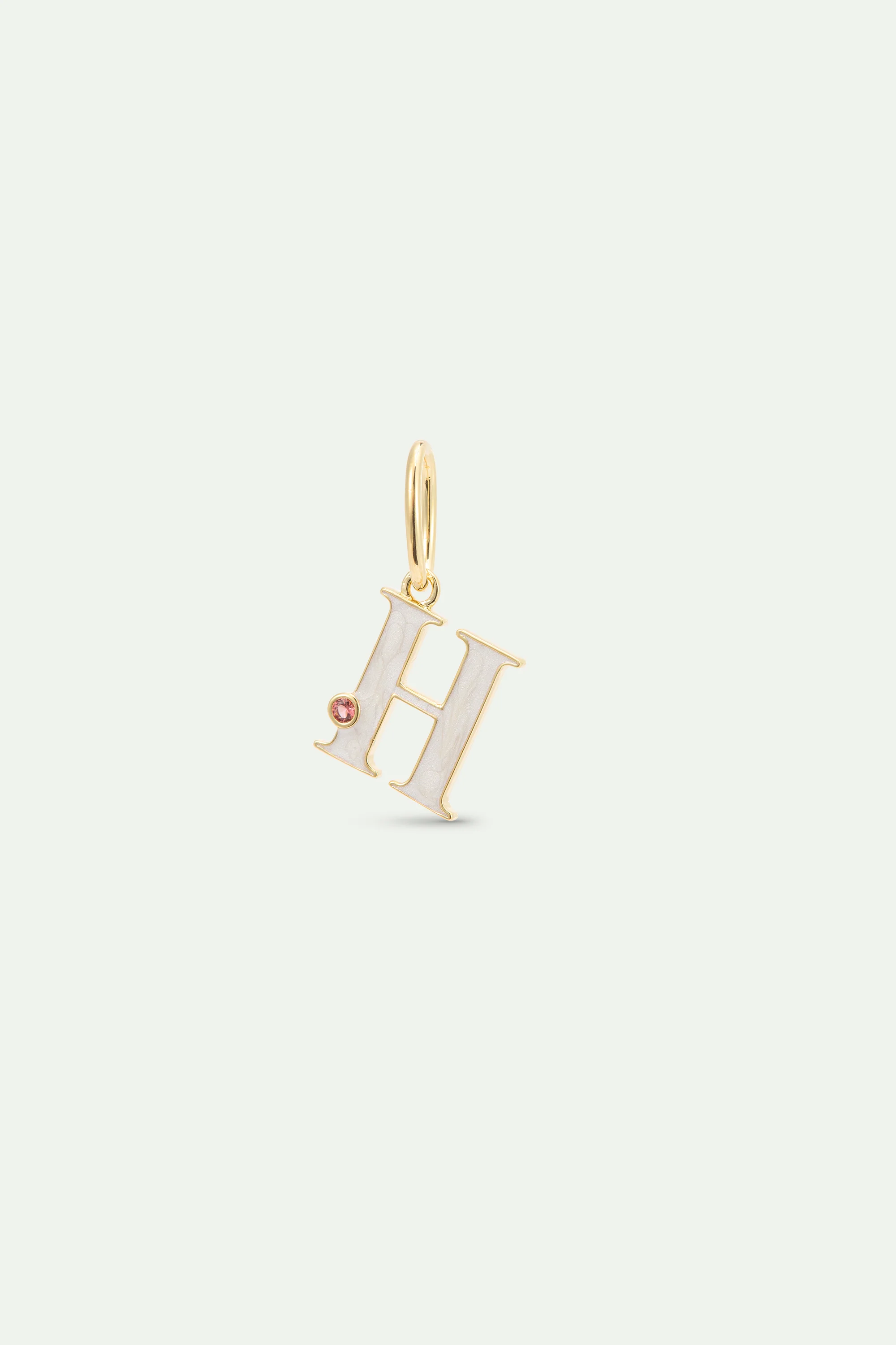 Pendentif lettre H blanc