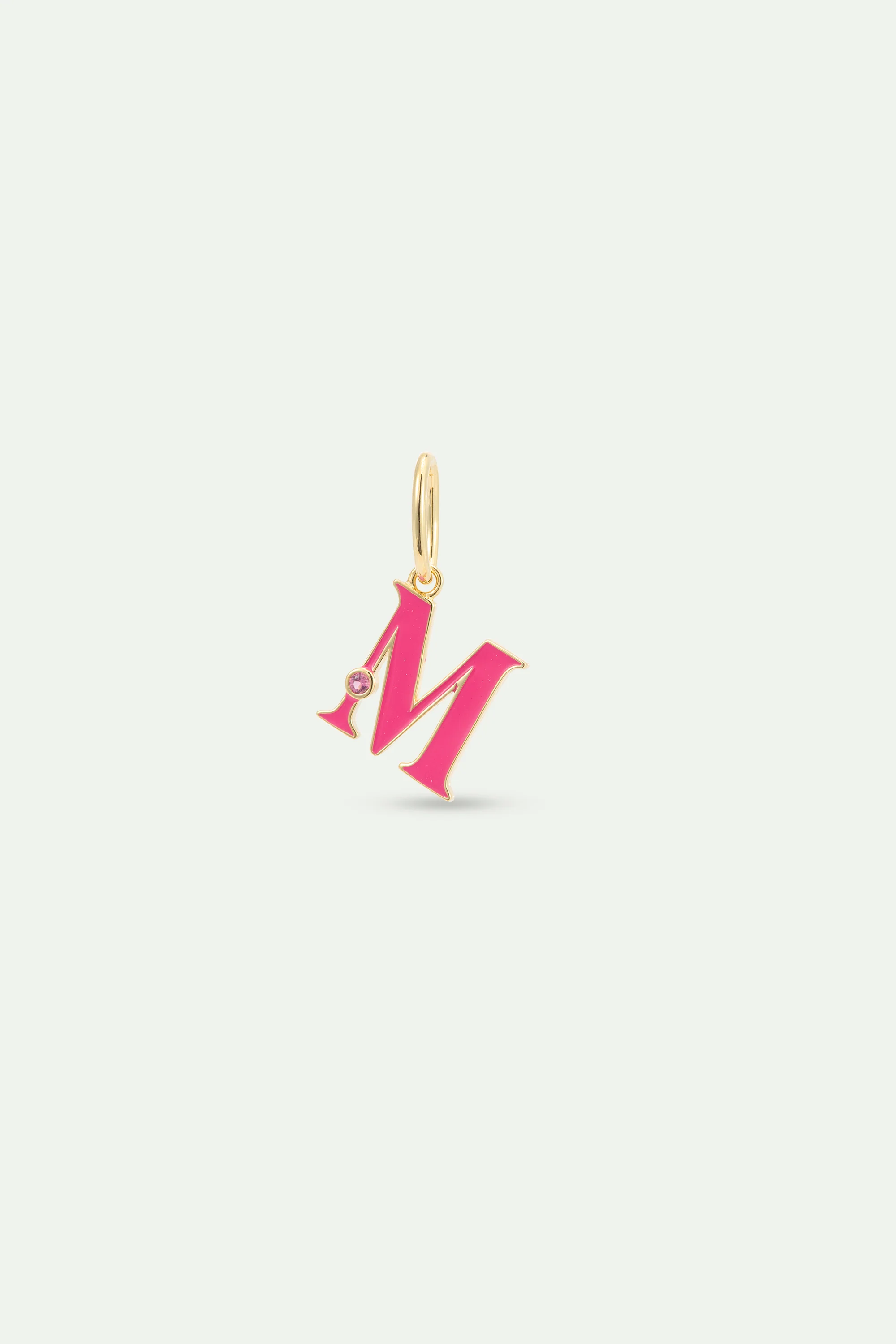 Pendentif lettre M rose