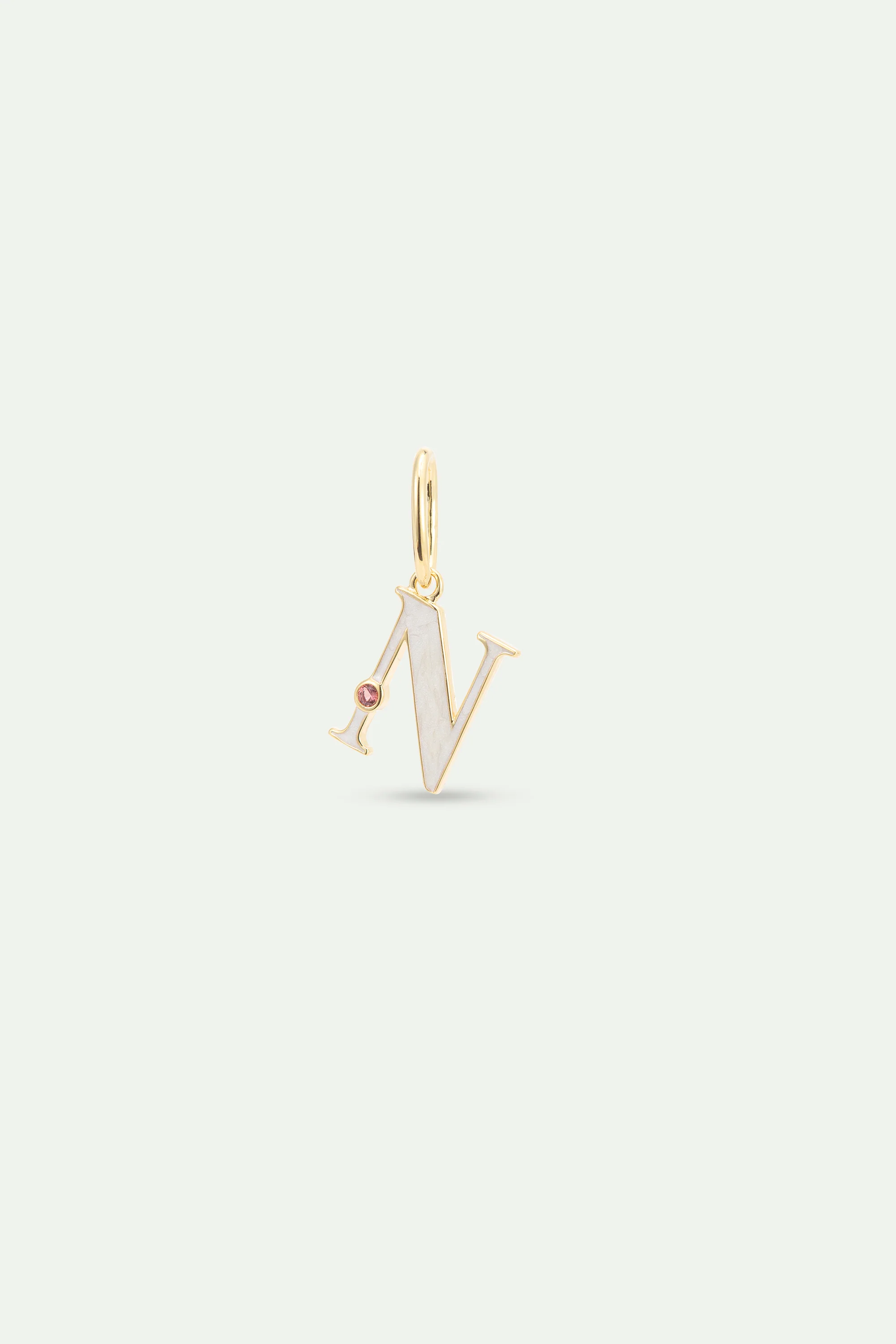 Pendentif lettre N blanc