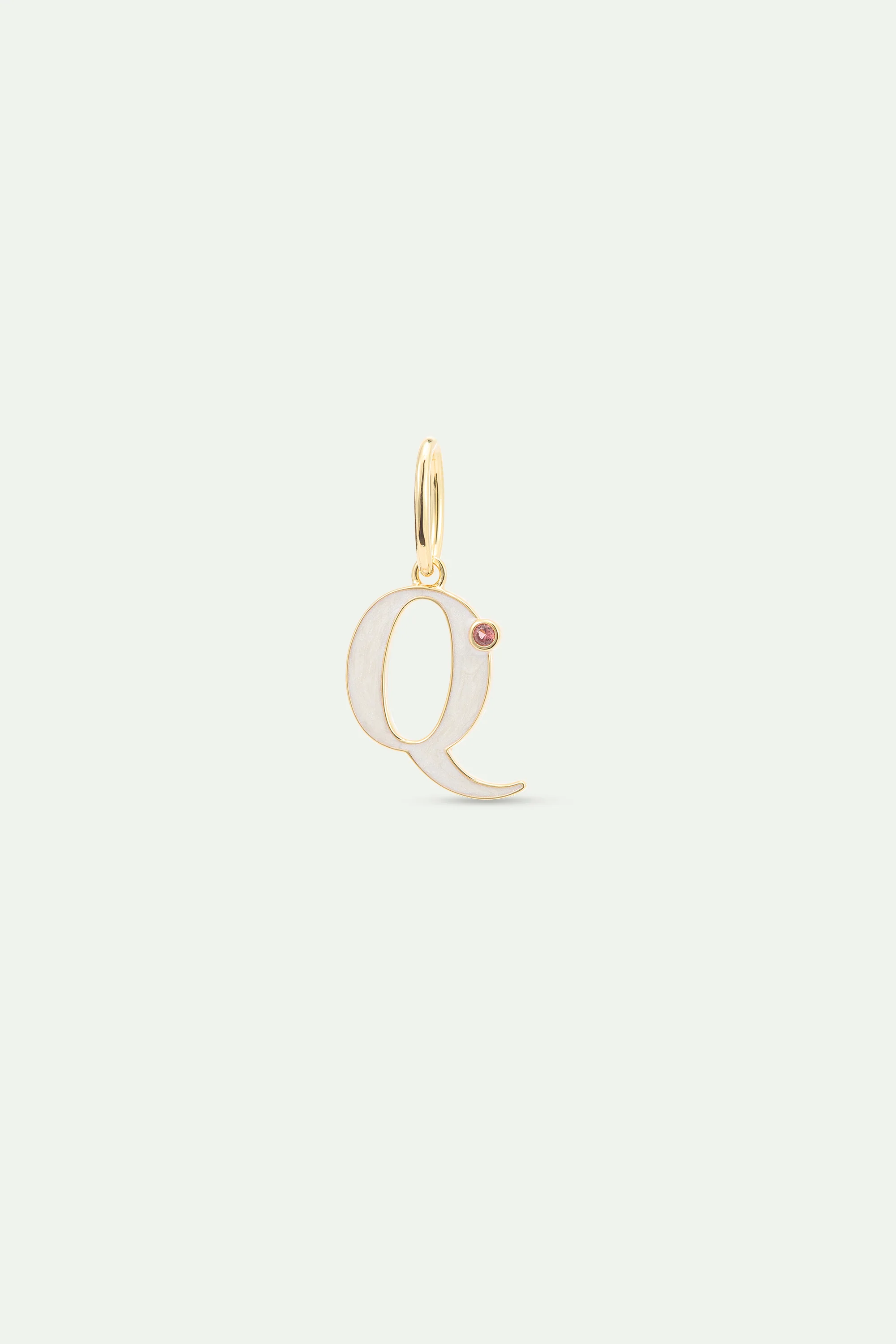 Pendentif lettre Q blanc